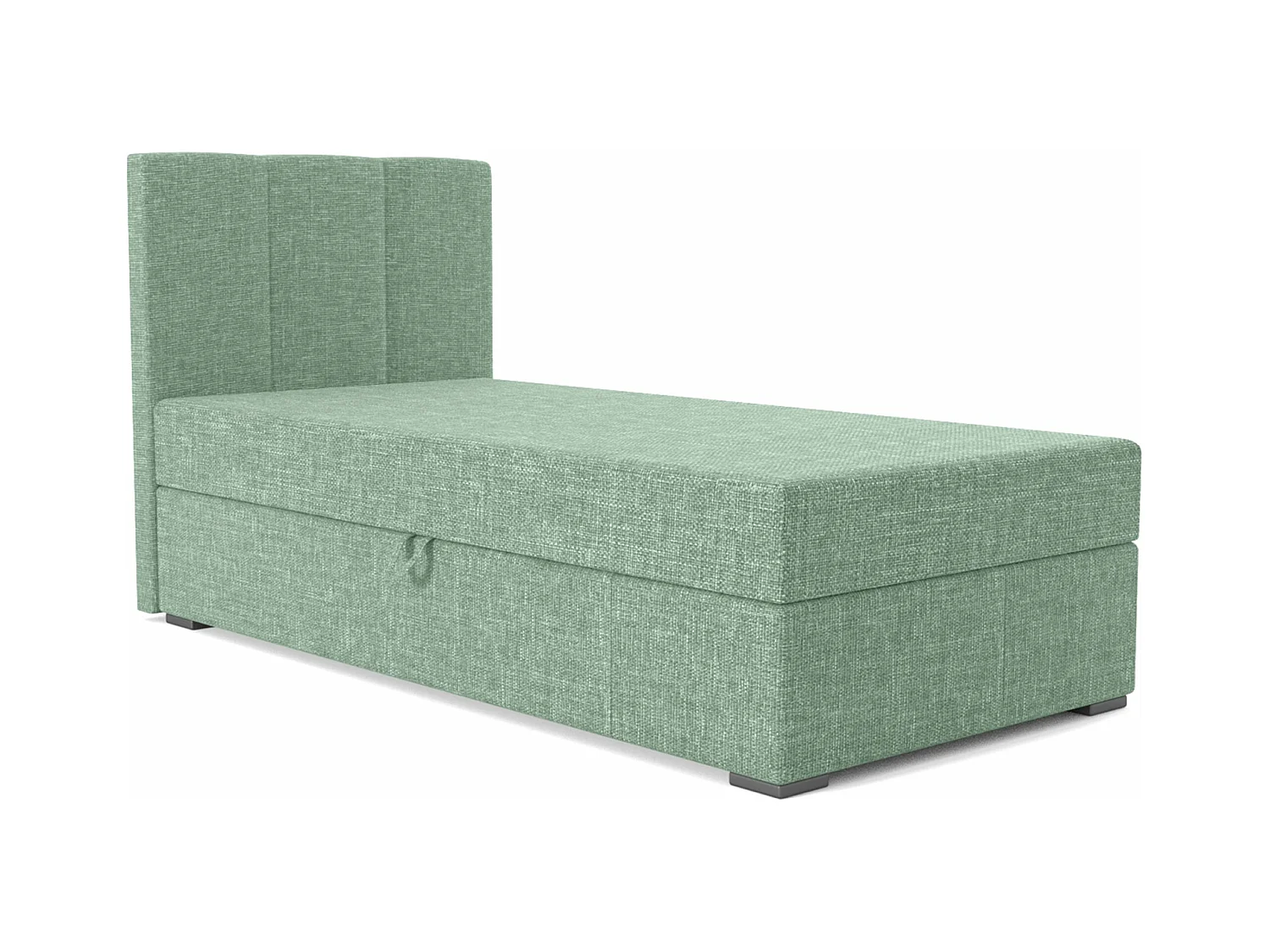 BOXSPRINGBETT mit Bettkasten Monaco Mini Basic Seite Links, 90x200 cm, Lux 29 (Minzgrün)