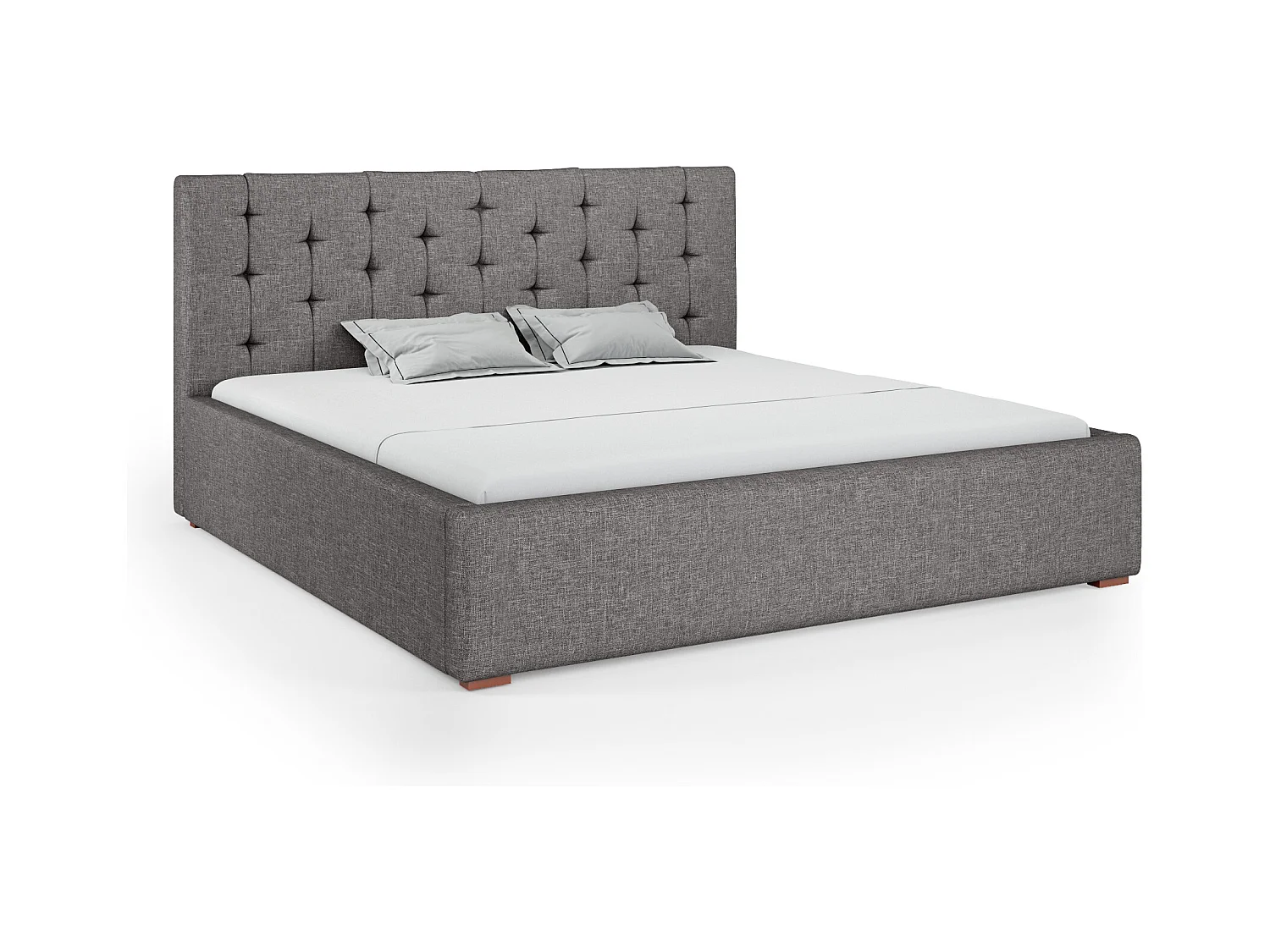 LIT TAPISSÉ avec coffre de rangement Alice avec matelas 180x200 cm, Lux 6 (Gris)