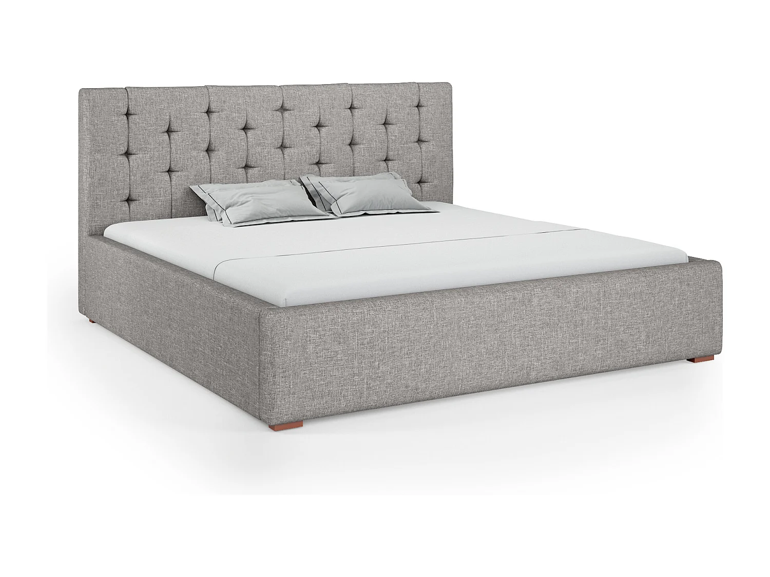 LIT TAPISSÉ avec coffre de rangement Alice 120x200 cm, Lux 5 (Gris clair)