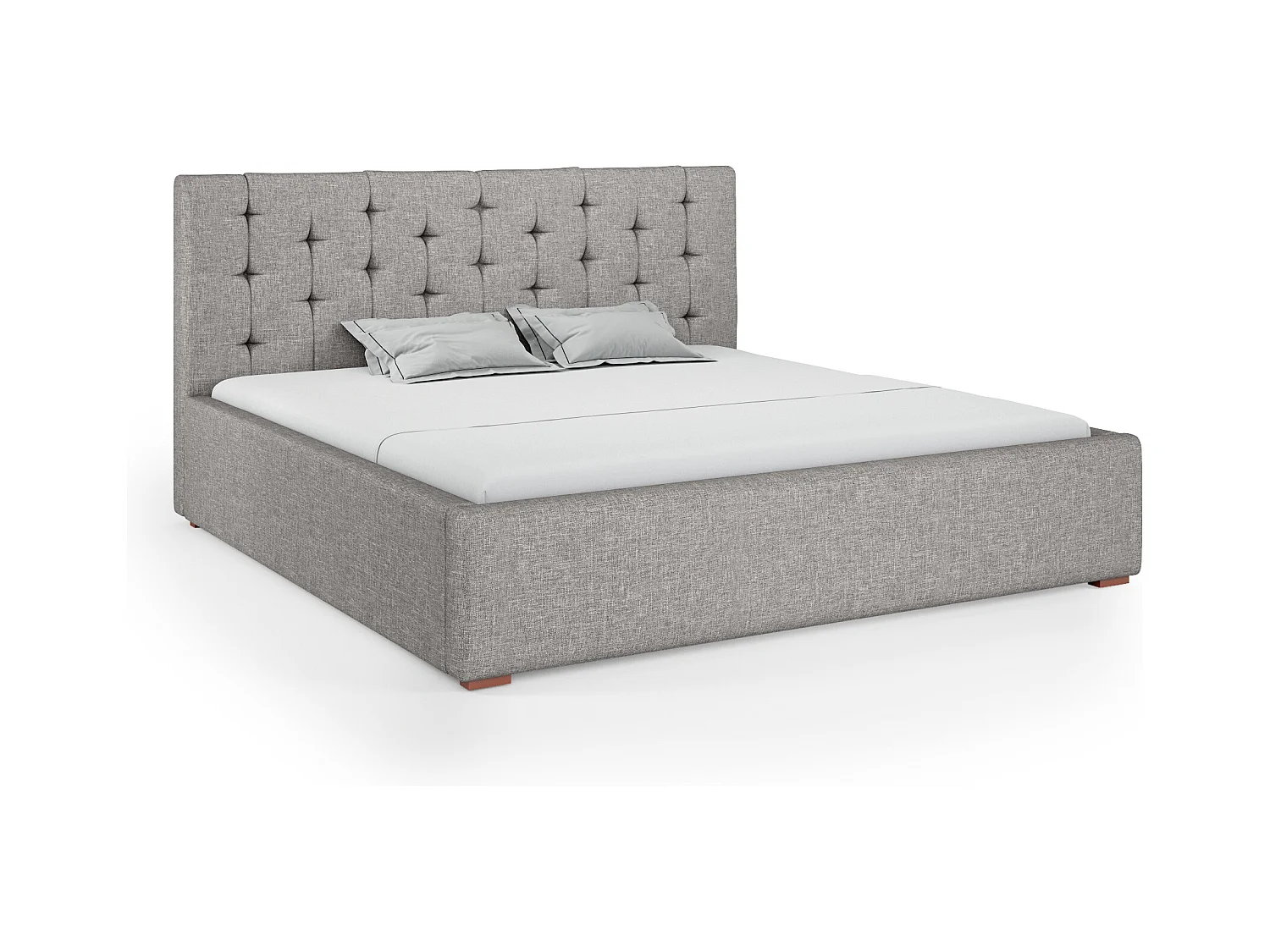LIT TAPISSÉ avec coffre de rangement Alice avec matelas 160x200 cm, Lux 5 (Gris clair)