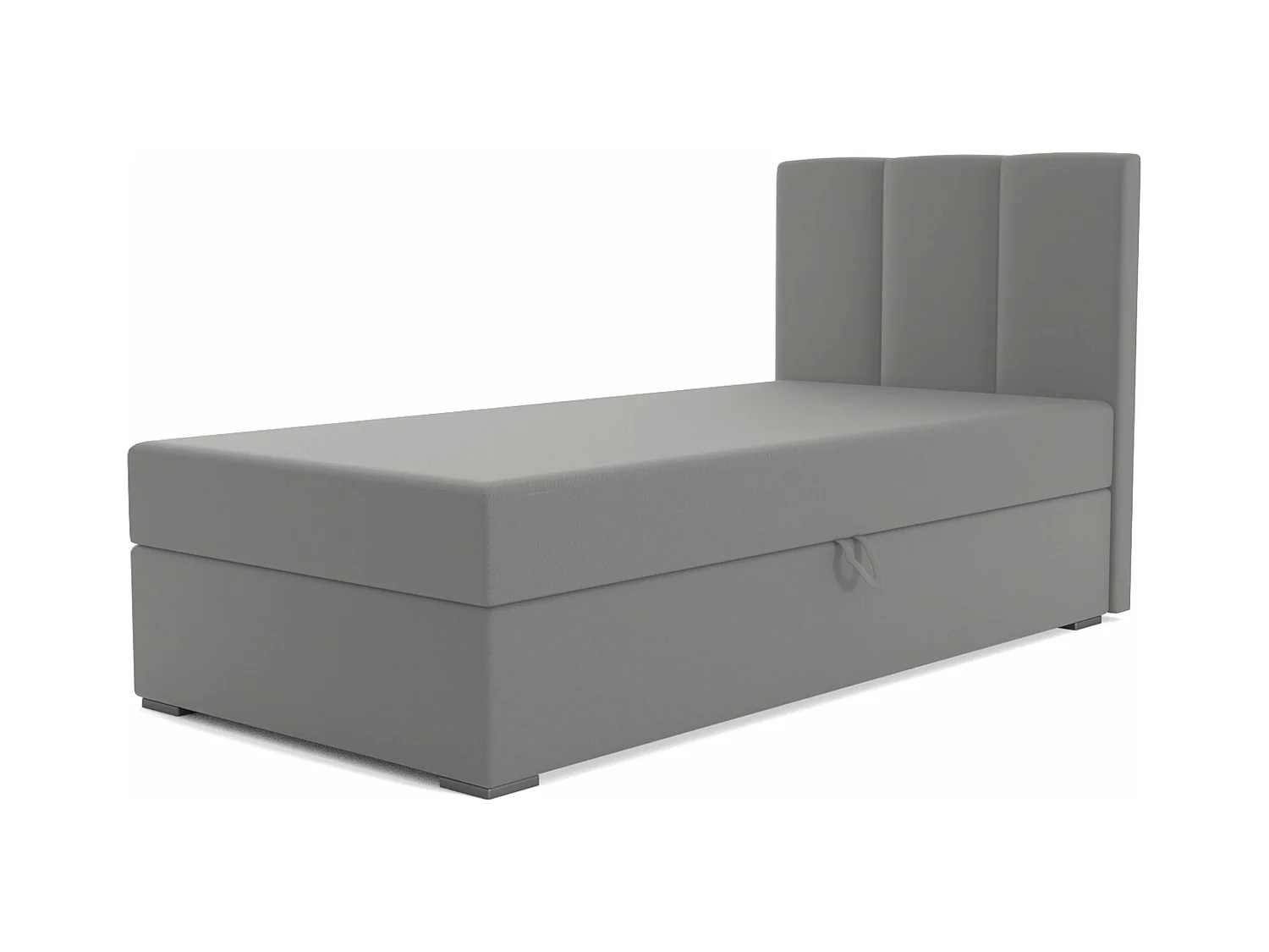 BOXSPRINGBETT mit Bettkasten Monaco Mini Basic Seite Rechts, 100x200 cm, Soft 29 (Grau)