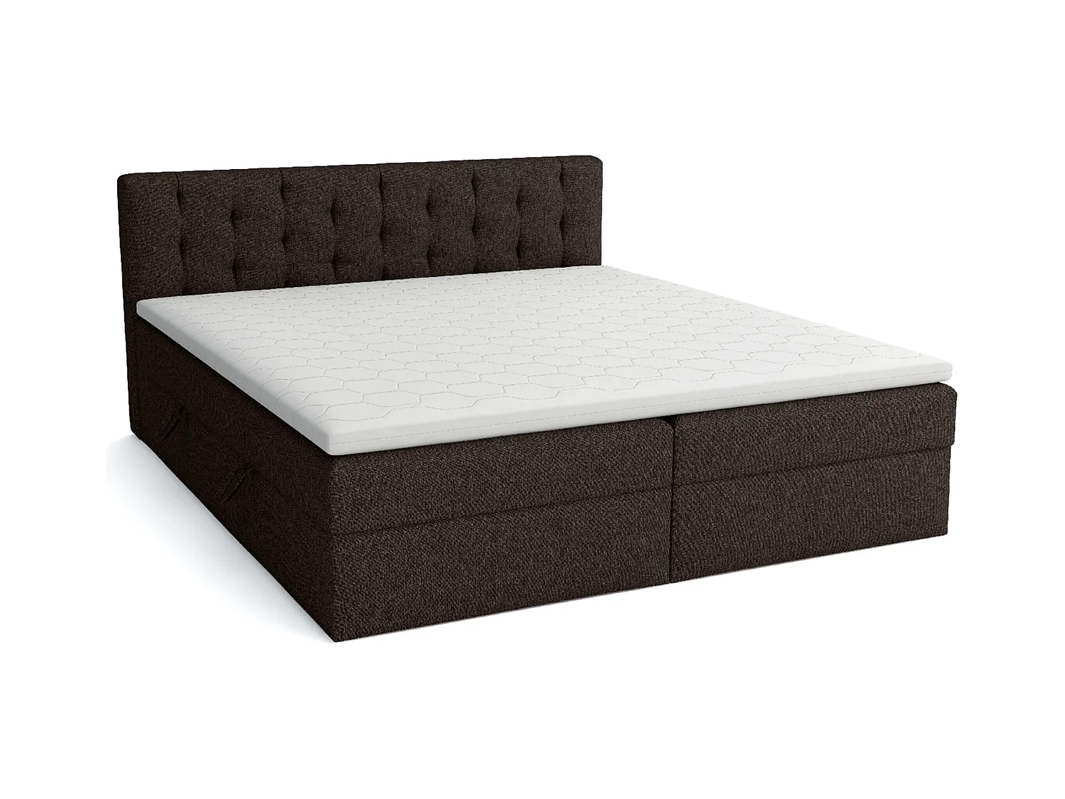 LIT BOXSPRING avec surmatelas Merano 160x200 cm, brun foncé