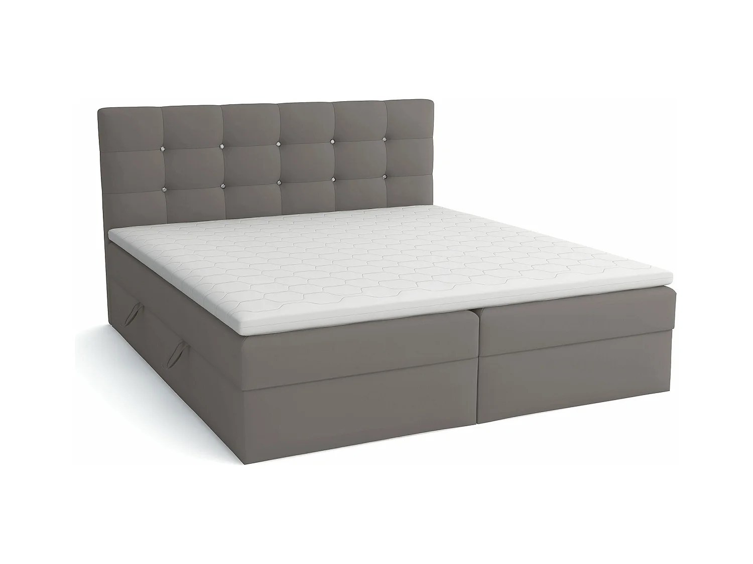 LIT BOXSPRING avec surmatelas Elegante 160x200 cm, gris