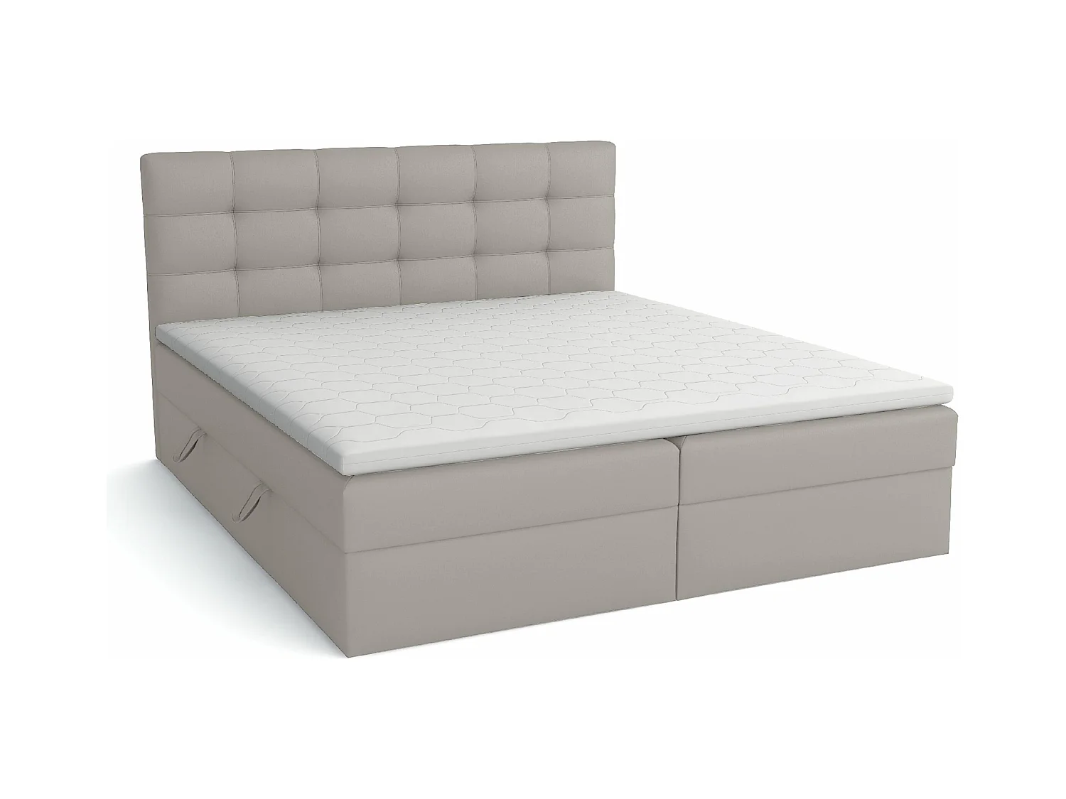 LIT BOXSPRING avec coffre de lit Glame 200x200 cm, Lux 05 (Gris clair)