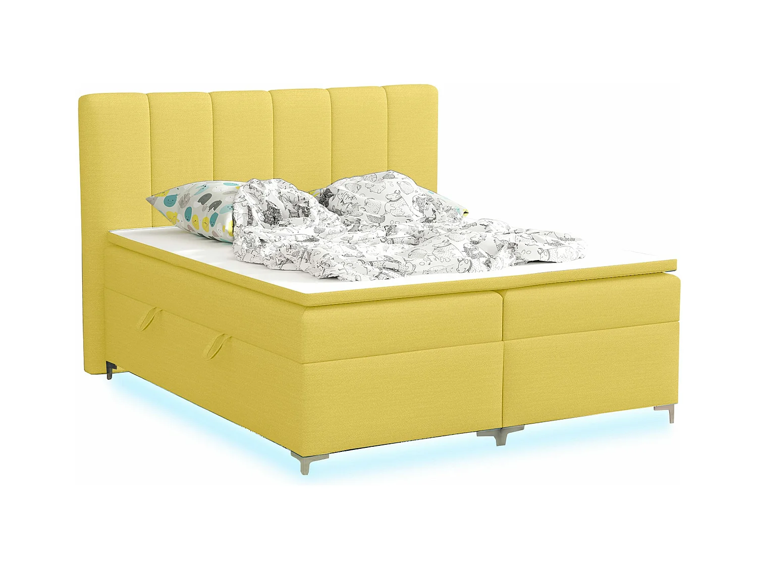 BOXSPRINGBETT mit Topper Avanti LED 160x200 cm, Orinoco 40 (Mattgelb)