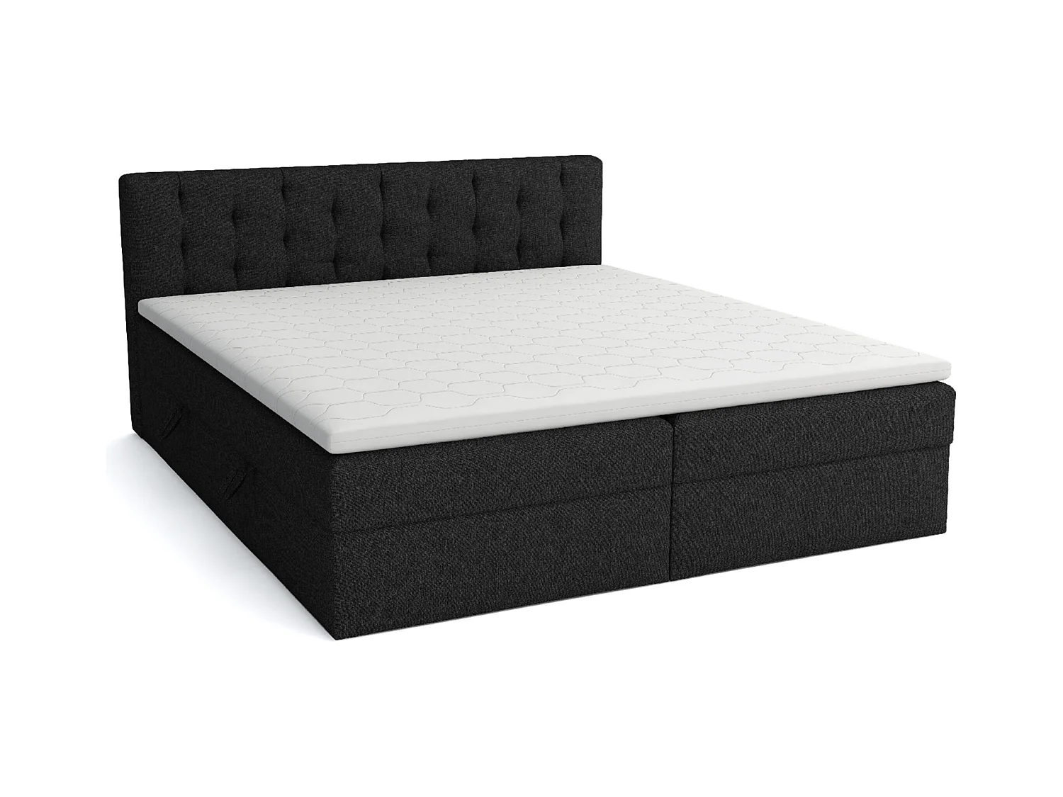 LIT BOXSPRING avec surmatelas Merano 160x200 cm, noir
