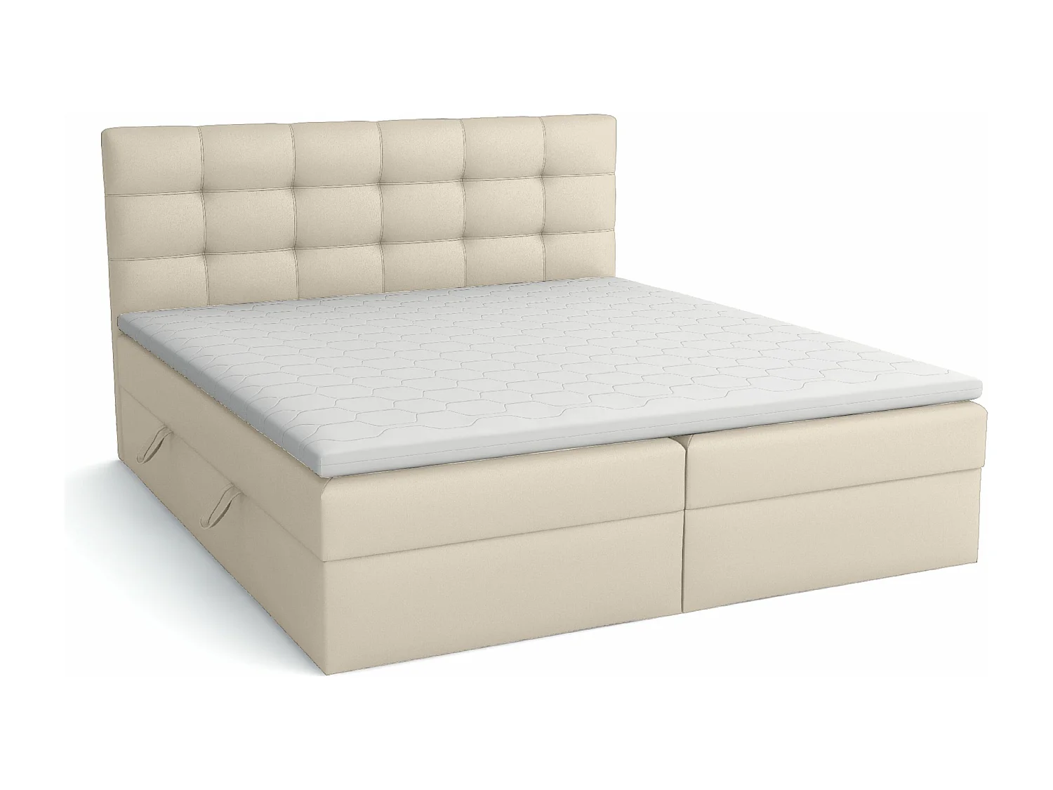 LIT BOXSPRING avec coffre de lit Glame 180x200 cm, Lux 01 (Crème)