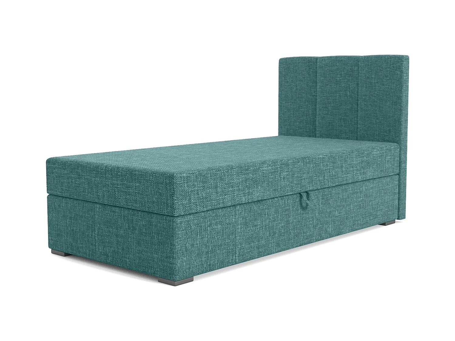 BOXSPRINGBETT mit Bettkasten Monaco Mini Basic Seite Rechts, 90x200 cm, Lux 30 (Blaugrün)
