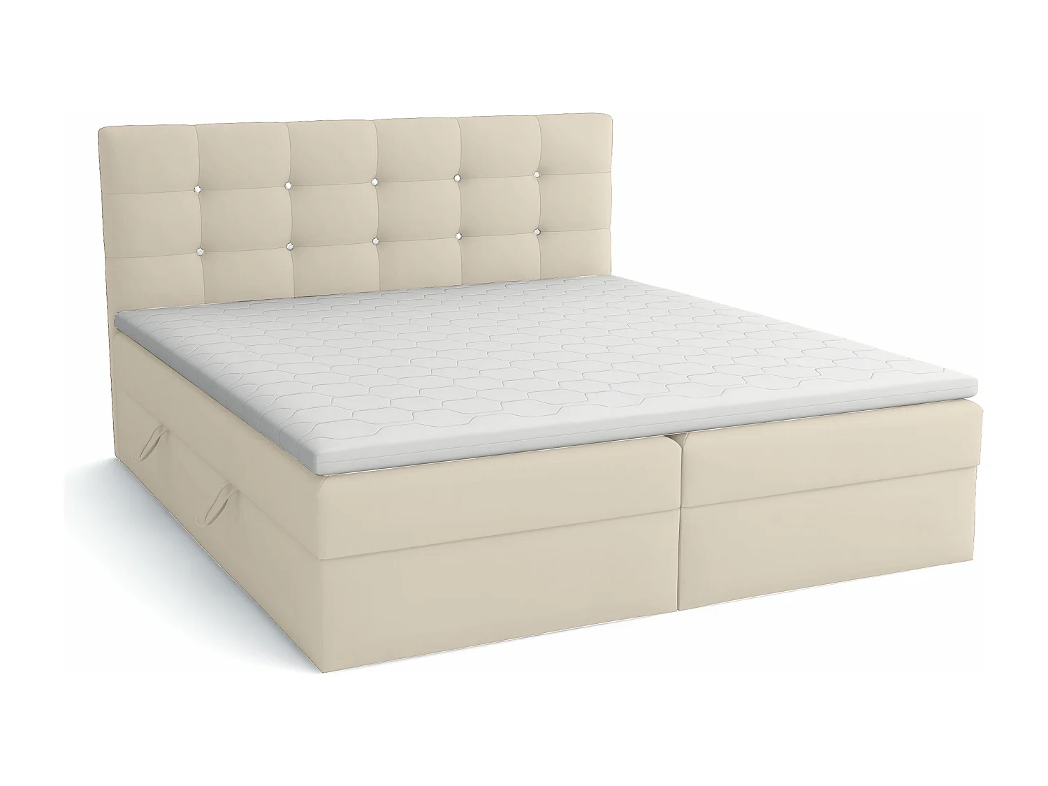 LIT BOXSPRING avec surmatelas Elegante 140x200 cm, écru