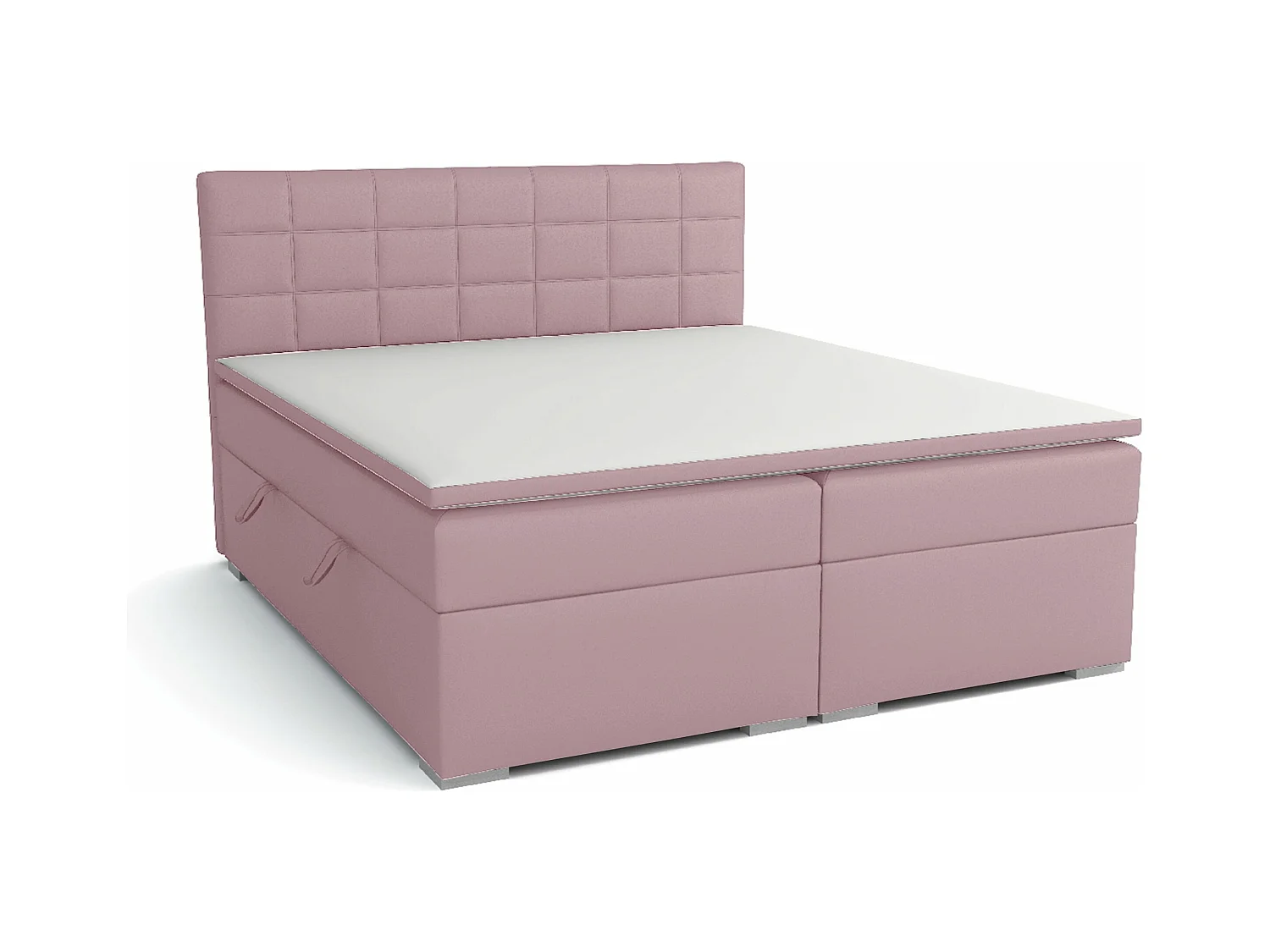 LIT BOXSPRING avec rangements pour la literie Torland, 200x200 cm, Lux 28 (Rose clair)