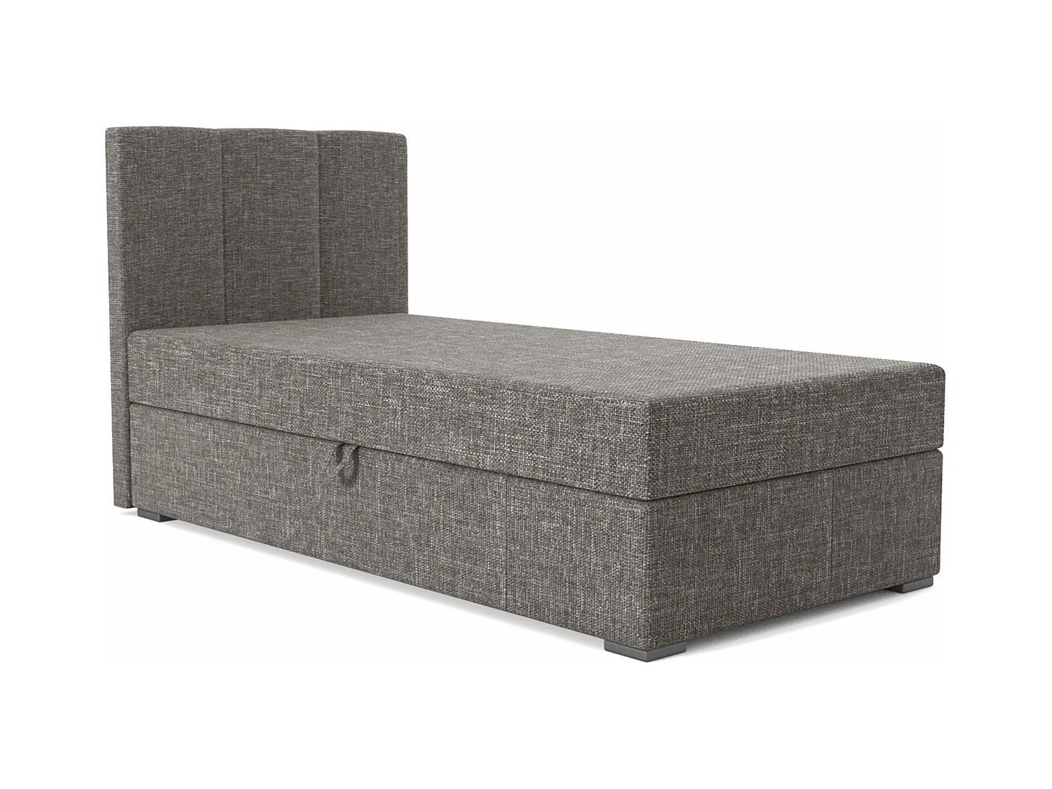 BOXSPRINGBETT mit Bettkasten Monaco Mini Basic Seite Links, 100x200 cm, Lux 06 (Dunkelgrau)