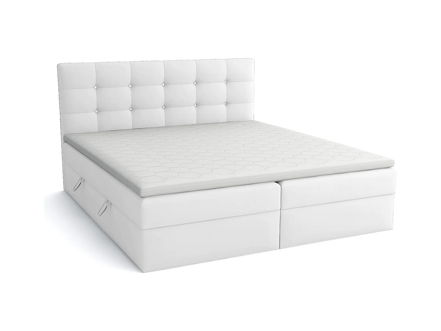 LIT BOXSPRING avec surmatelas Elegante 160x200 cm, blanc