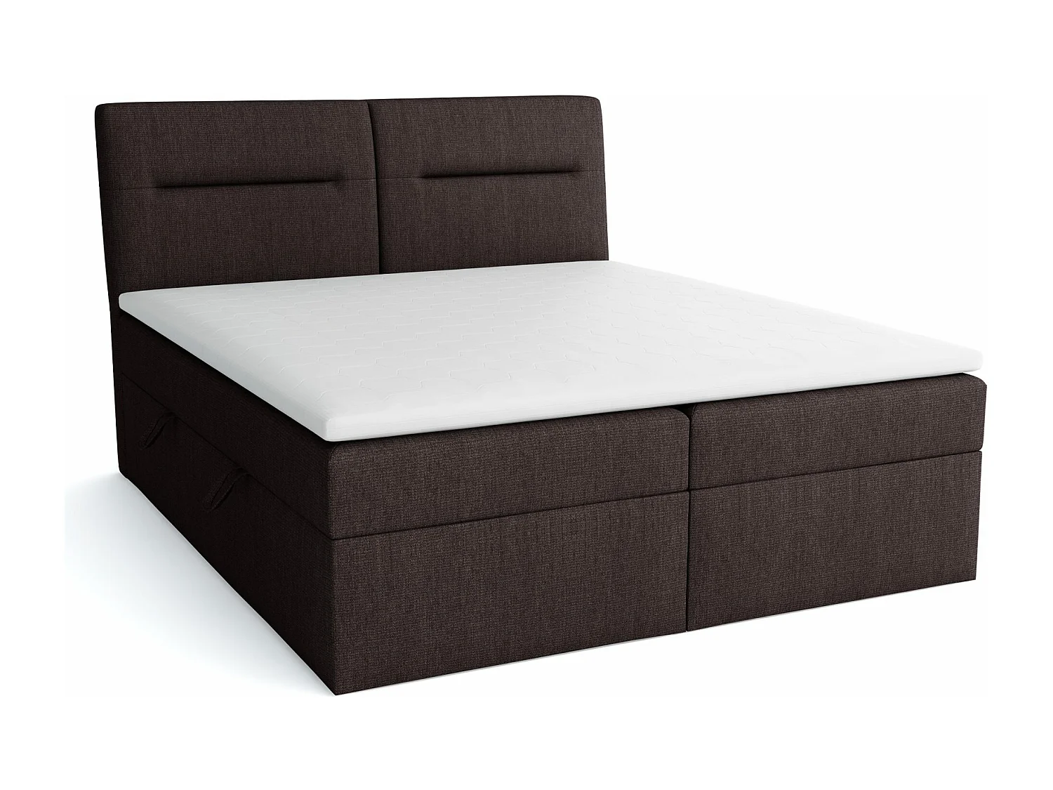 BOXSPRINGBETT mit Bettkästen und Topper Moderno 160x200 cm, Lux 13 (Dunkelbraun)