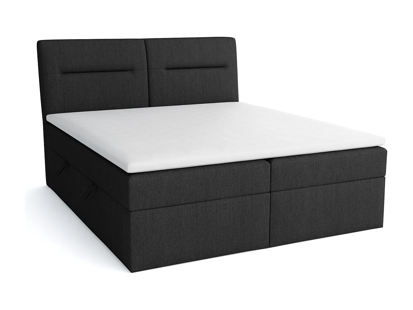 BOXSPRINGBETT mit Bettkästen und Topper Moderno 160x200 cm, Lux 23 (Schwarz)