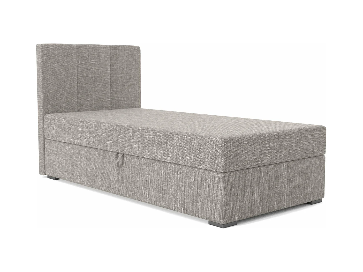 BOXSPRINGBETT mit Bettkasten Monaco Mini Basic Seite Links, 90x200 cm, Lux 05 (Hellgrau)