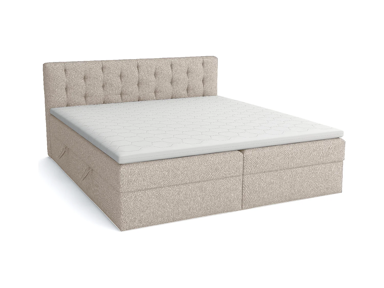 LIT BOXSPRING avec surmatelas Merano 140x200 cm, beige