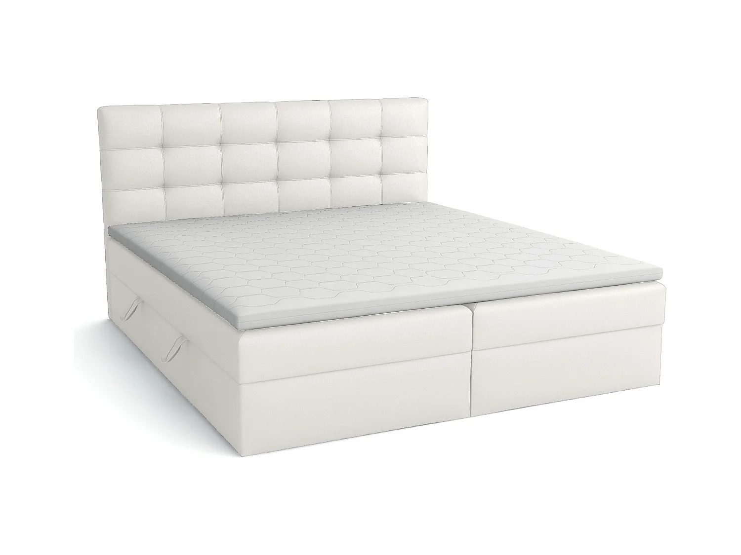 BOXSPRINGBETT mit Bettkästen Glame 200x200 cm, Soft 17 (Weiß)