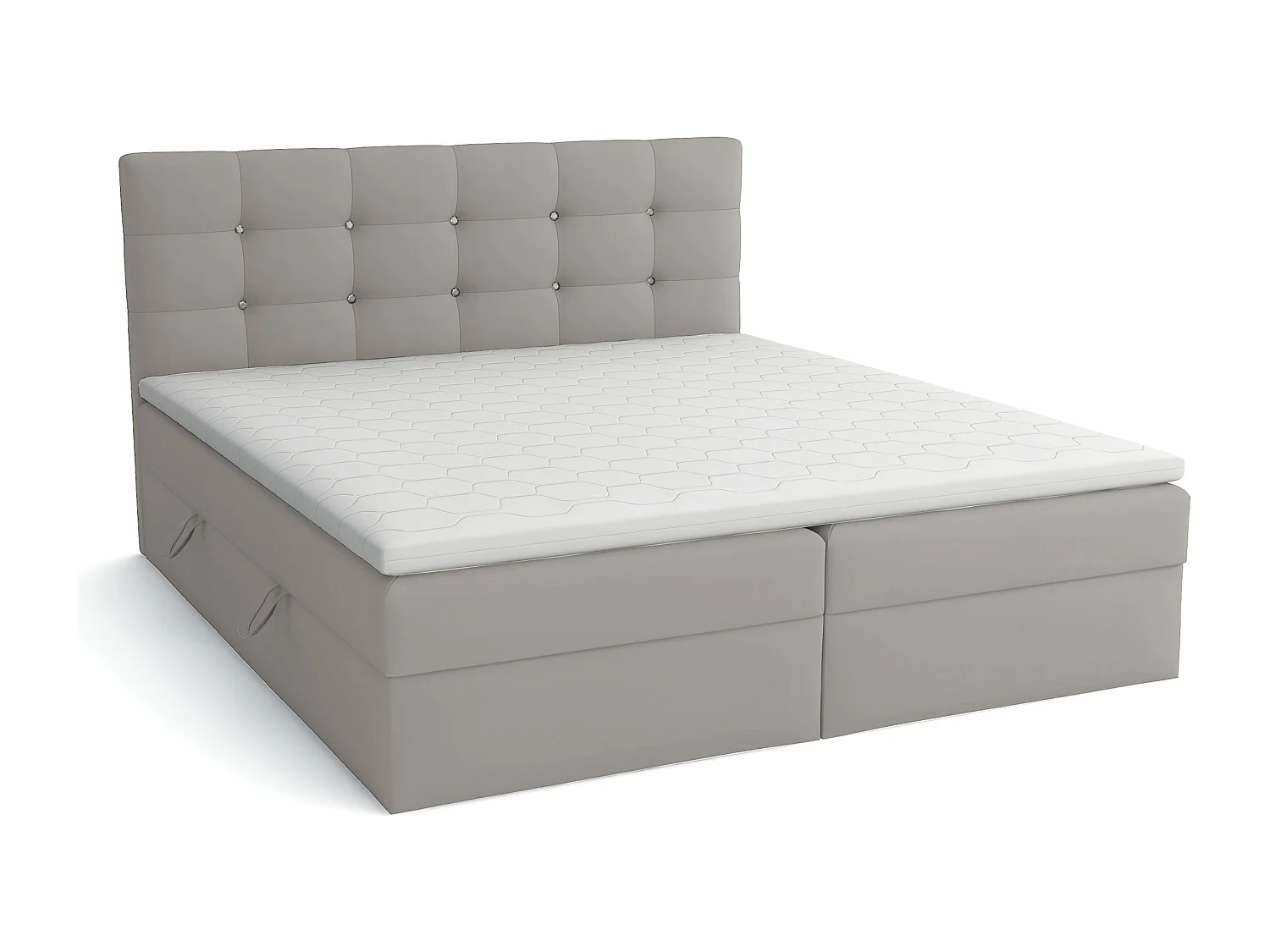 LIT BOXSPRING avec surmatelas Elegante 140x200 cm, gris clair