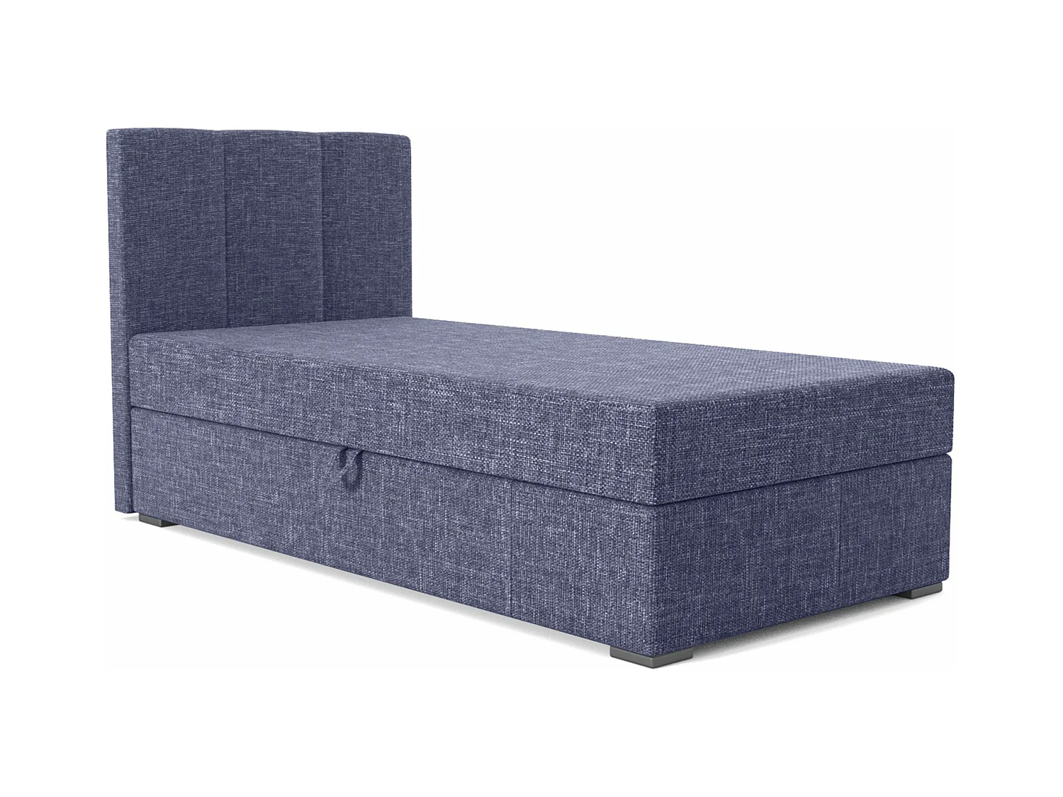 BOXSPRINGBETT mit Bettkasten Monaco Mini Basic Seite Links, 90x200 cm, Lux 20 (Dunkelblau)