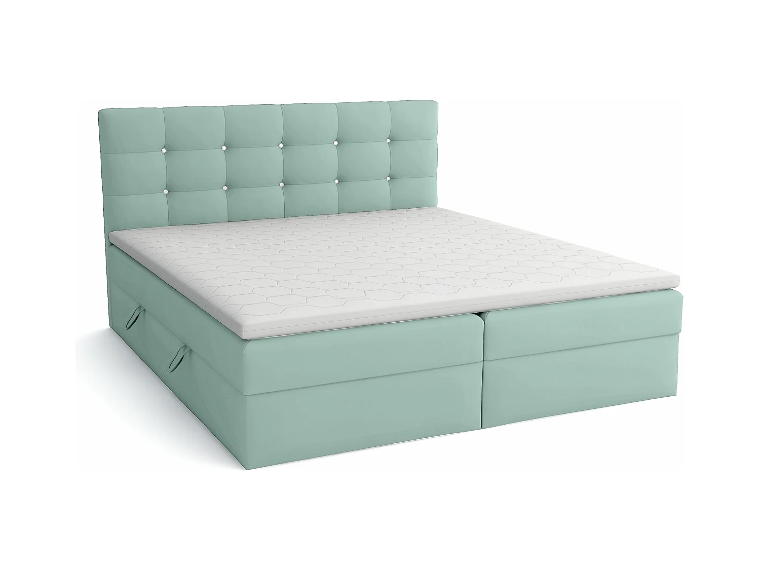 LIT BOXSPRING avec surmatelas Elegante 160x200 cm, vert