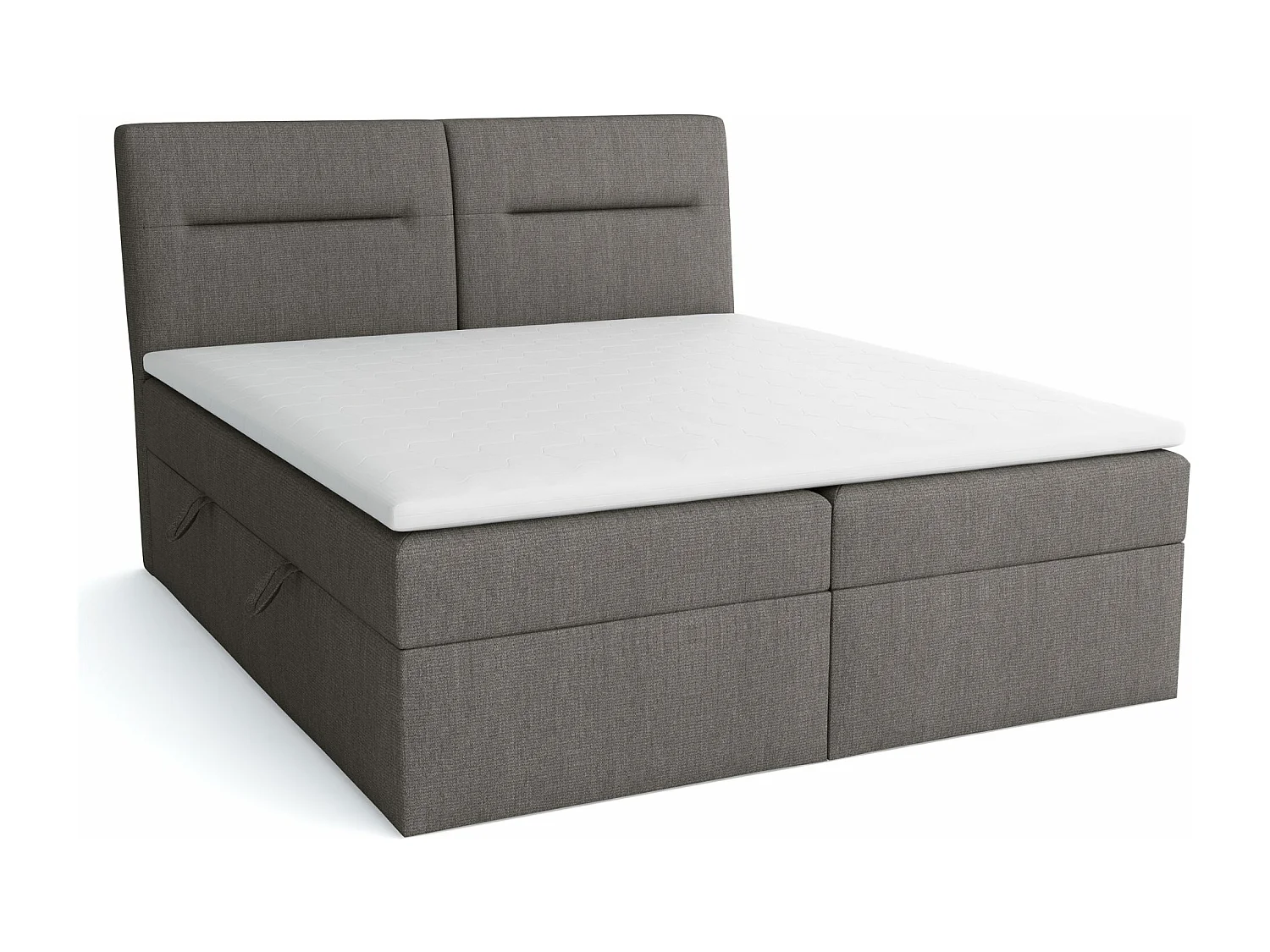 BOXSPRINGBETT mit Bettkästen und Topper Moderno 160x200 cm, Lux 06 (Grau)