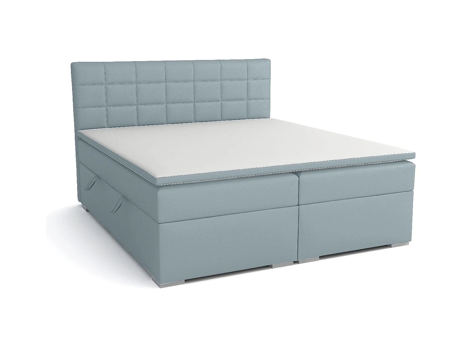LIT BOXSPRING avec rangements pour la literie Torland, 140x200 cm, Jasmine 73 (Bleu clair)