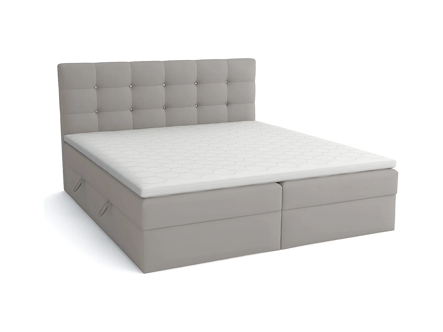 BOXBETT mit Topper Elegante 200x200 cm, Hellgrau