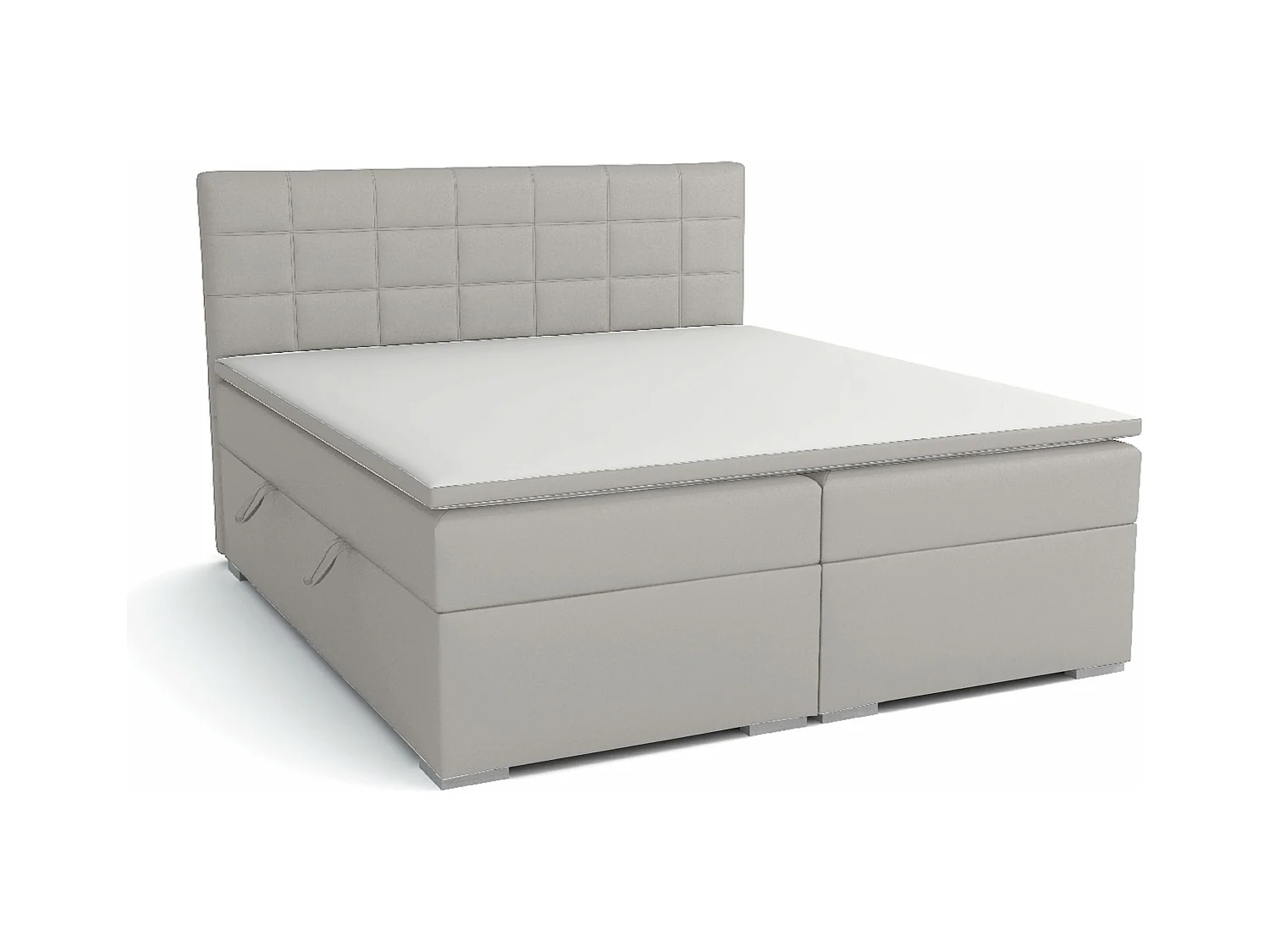 LIT BOXSPRING avec rangements pour la literie Torland, 200x200 cm, Lux 05 (Gris clair)