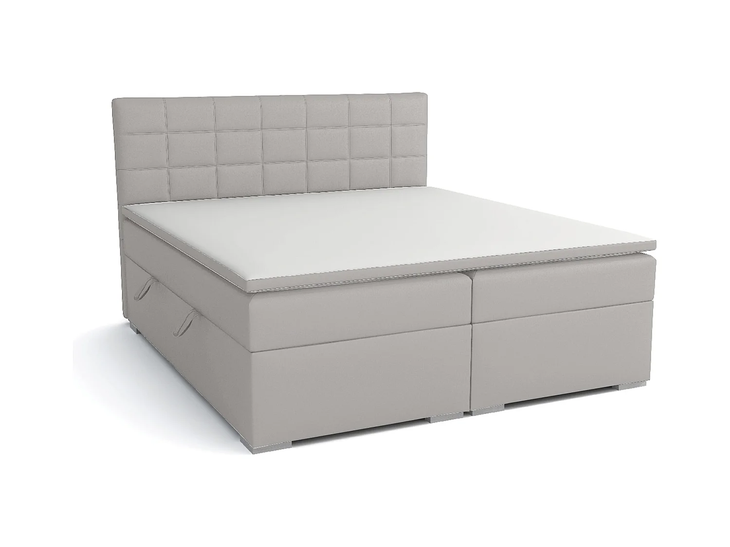 LIT BOXSPRING avec rangements pour la literie Torland, 180x200 cm, Lux 05 (Gris clair)