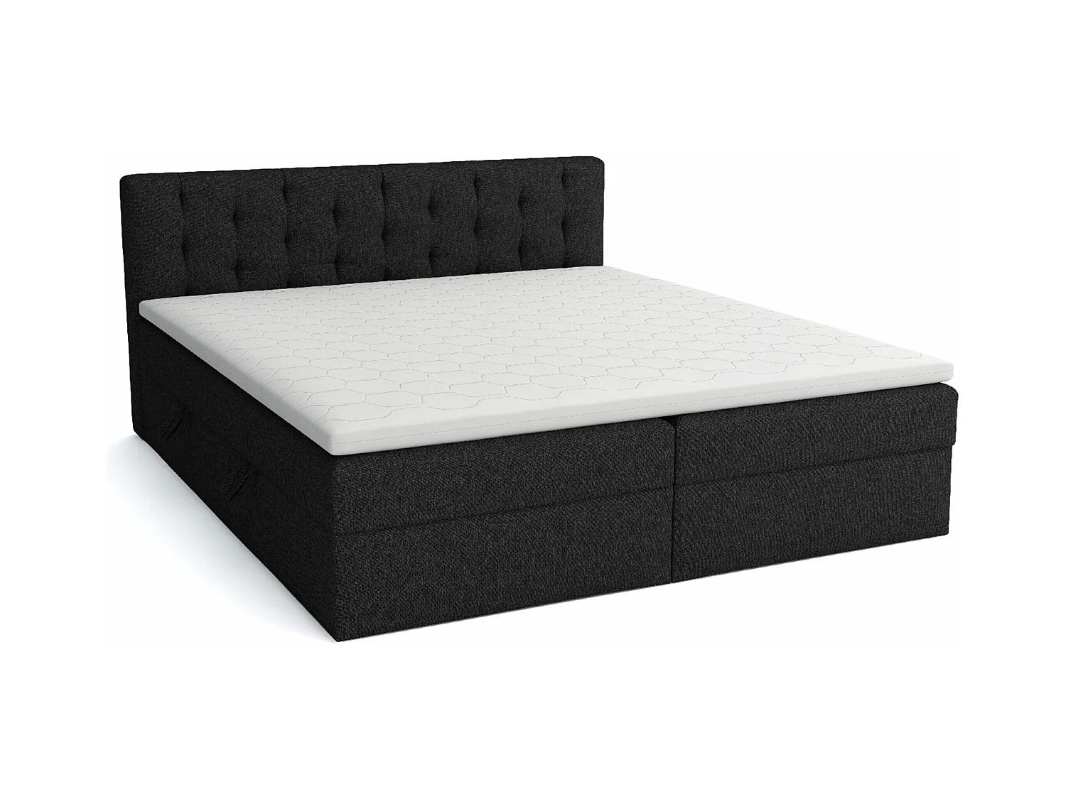 LIT BOXSPRING avec surmatelas Merano 200x200 cm, noir