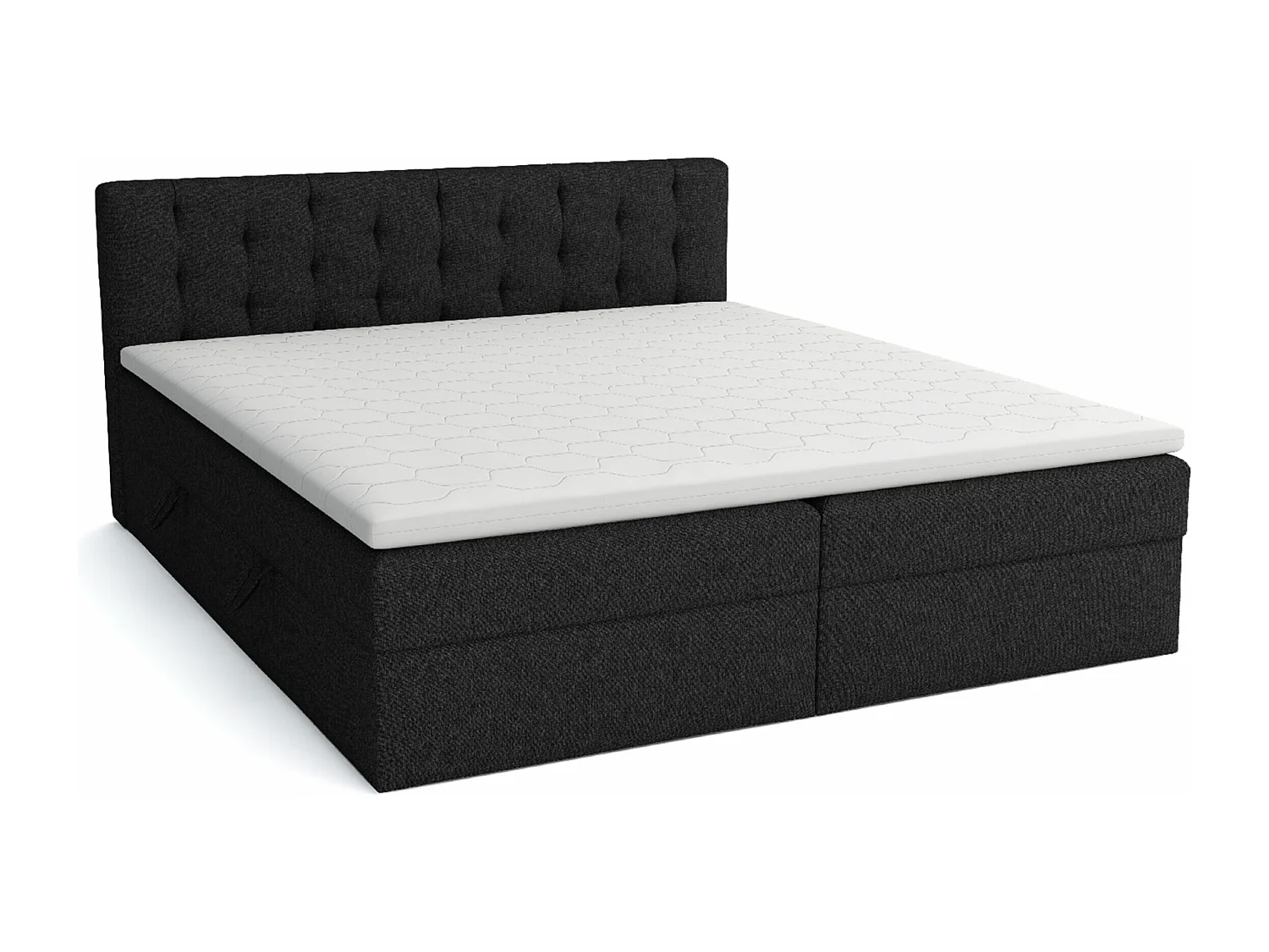 LIT BOXSPRING avec surmatelas Merano 200x200 cm, noir