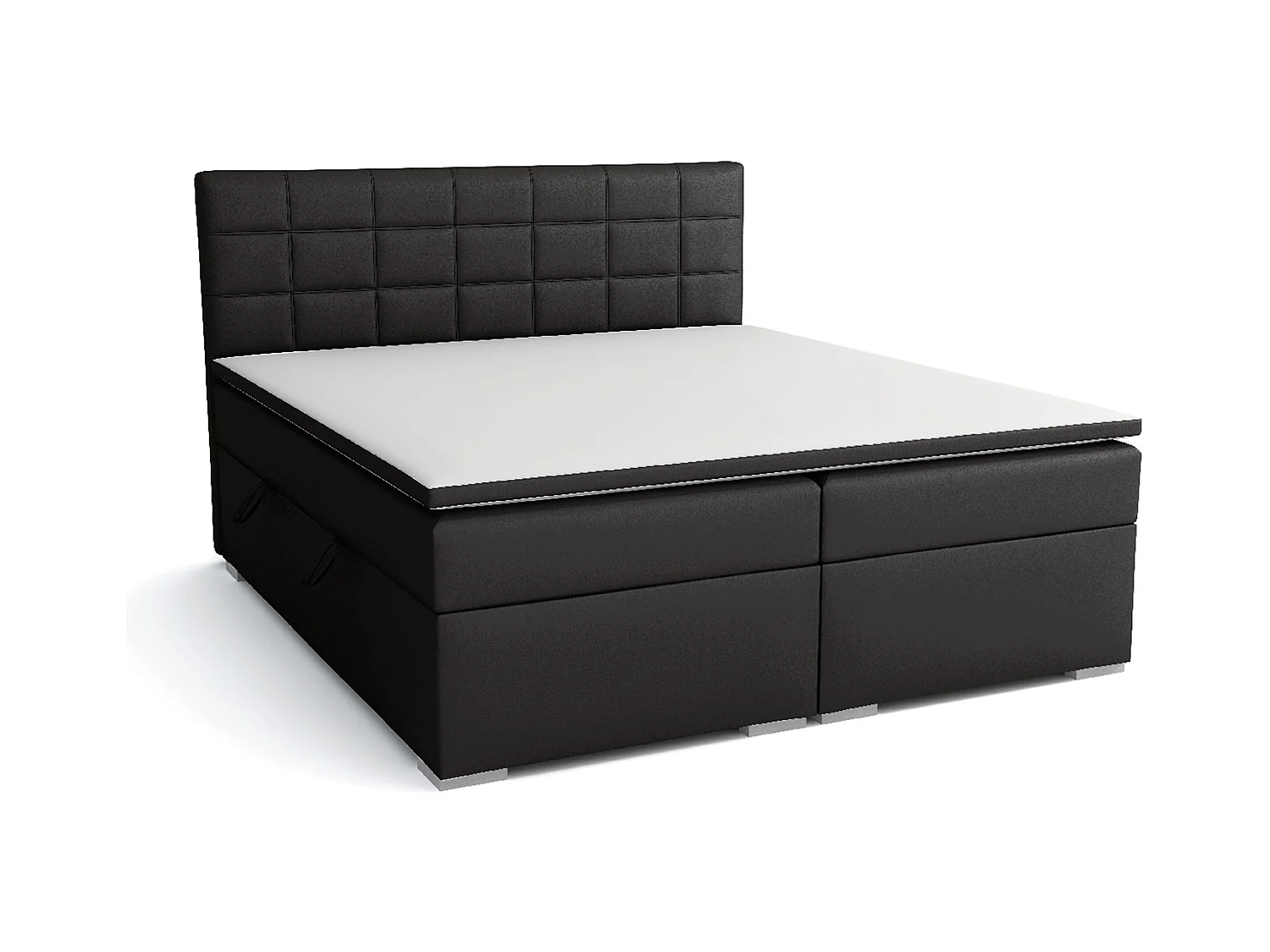 LIT BOXSPRING avec rangements pour la literie Torland, 180x200 cm, Soft 11 (Noir)