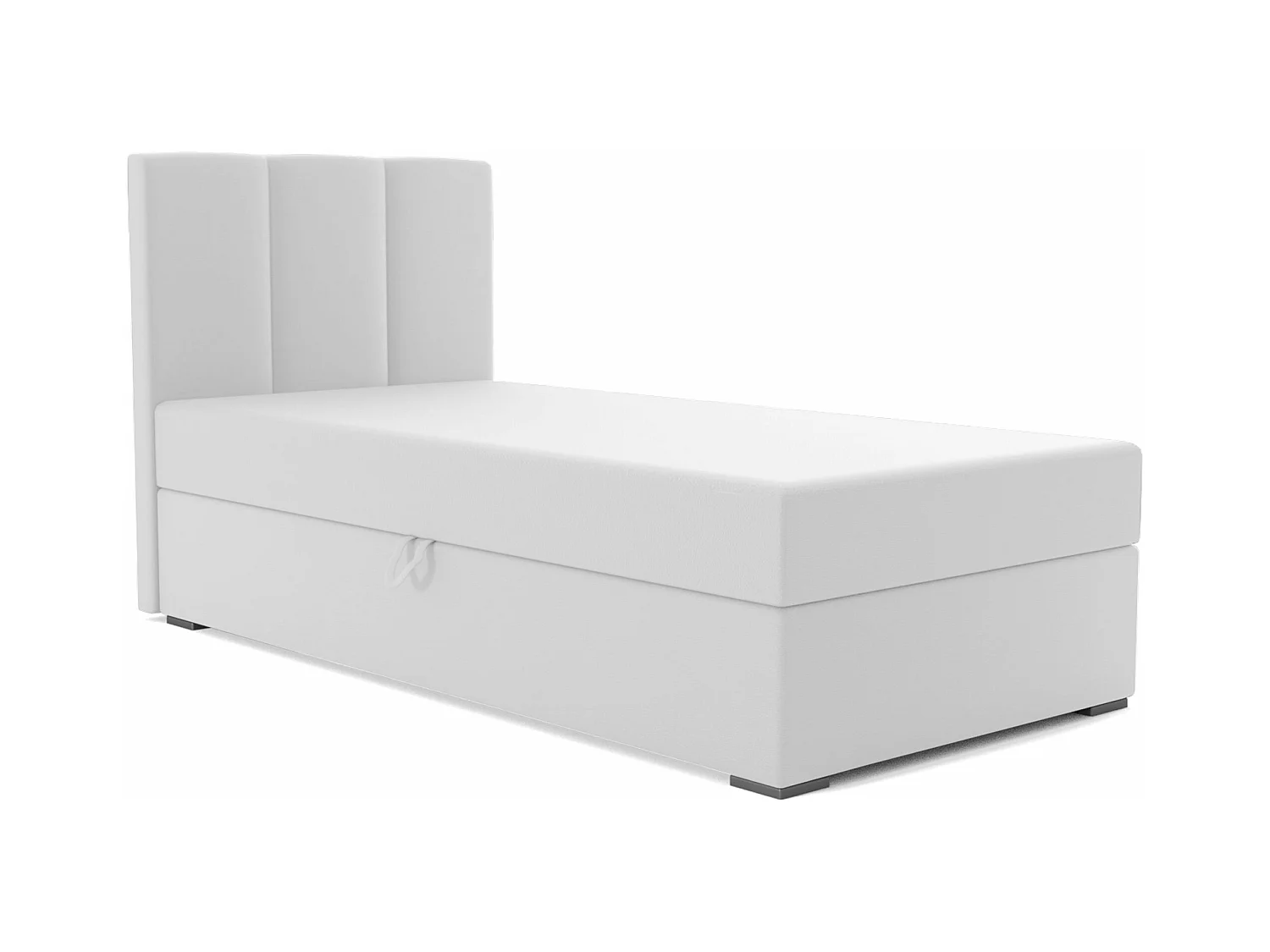 BOXSPRINGBETT mit Bettkasten Monaco Mini Basic Seite Links, 90x200 cm, Soft 17 (Weiss)