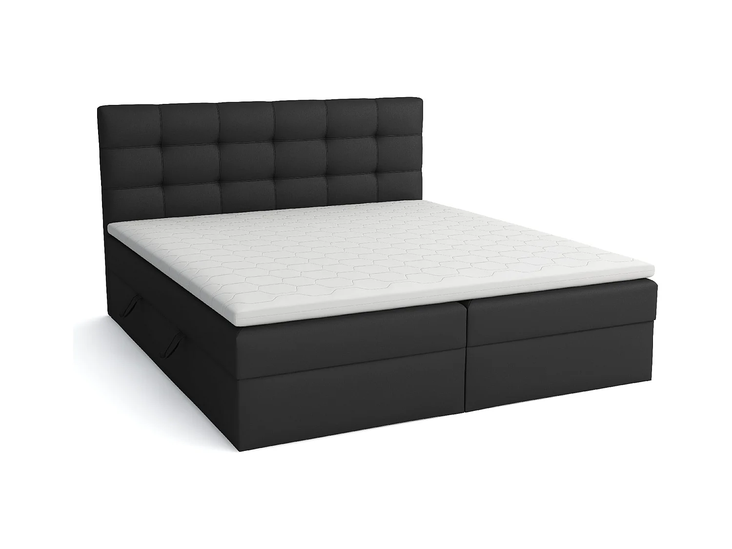 BOXSPRINGBETT mit Bettkästen Glame 200x200 cm, Lux 23 (Schwarz)