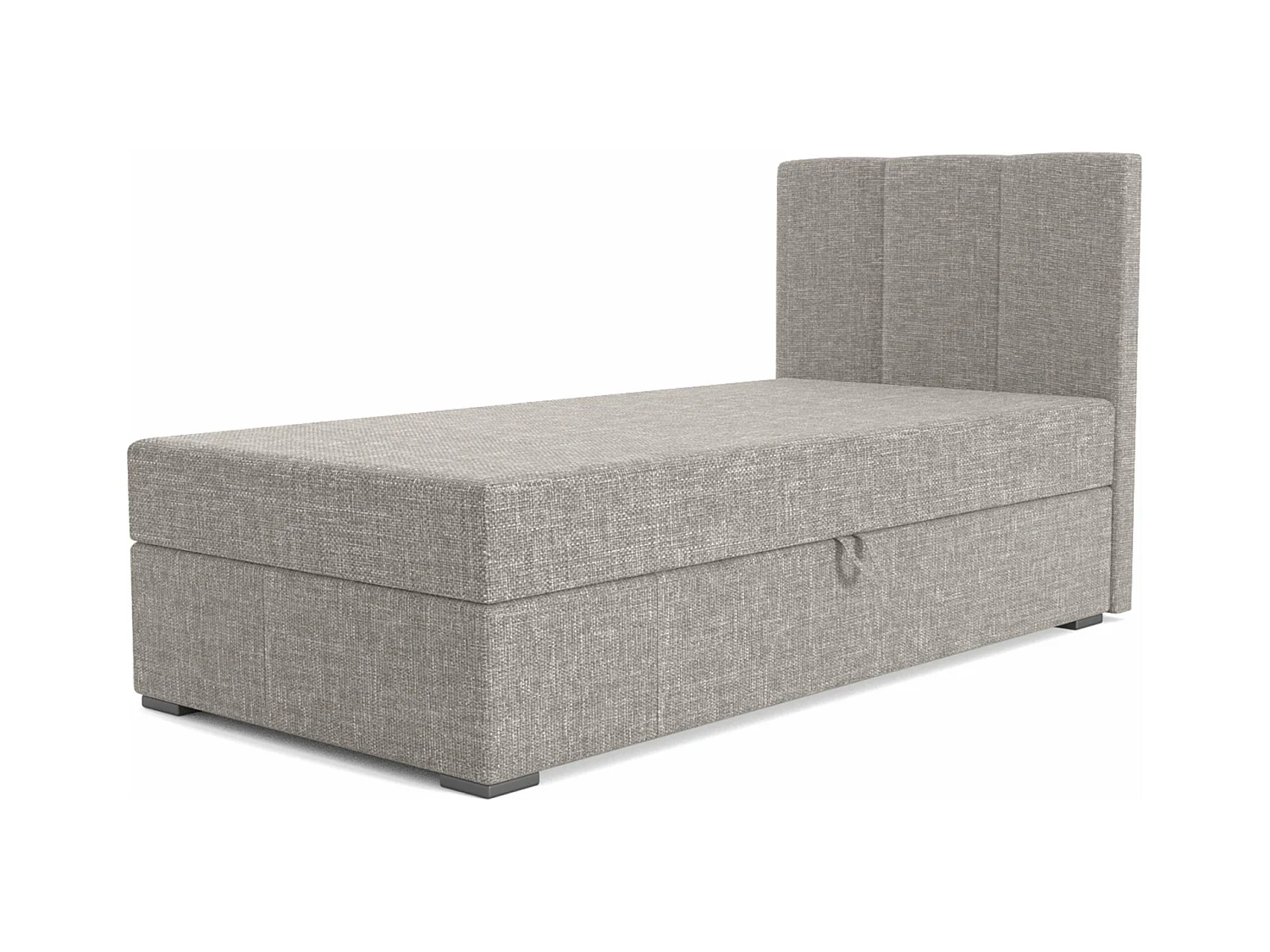 BOXSPRINGBETT mit Bettkasten Monaco Mini Basic Seite Rechts, 100x200 cm, Lux 05 (Hellgrau)