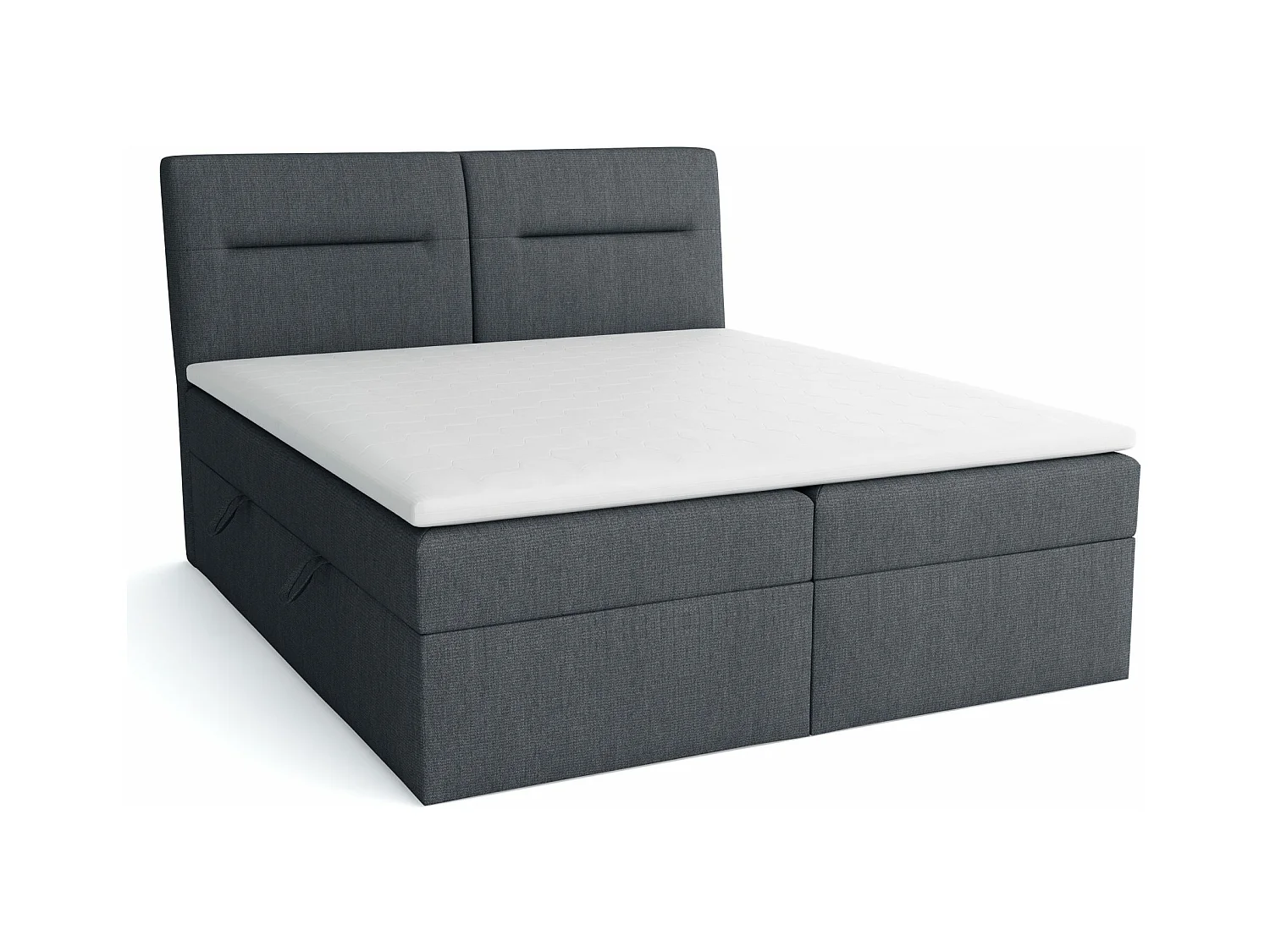 BOXSPRINGBETT mit Bettkästen und Topper Moderno 140x200 cm, Fancy 97 (Dunkelgrau)