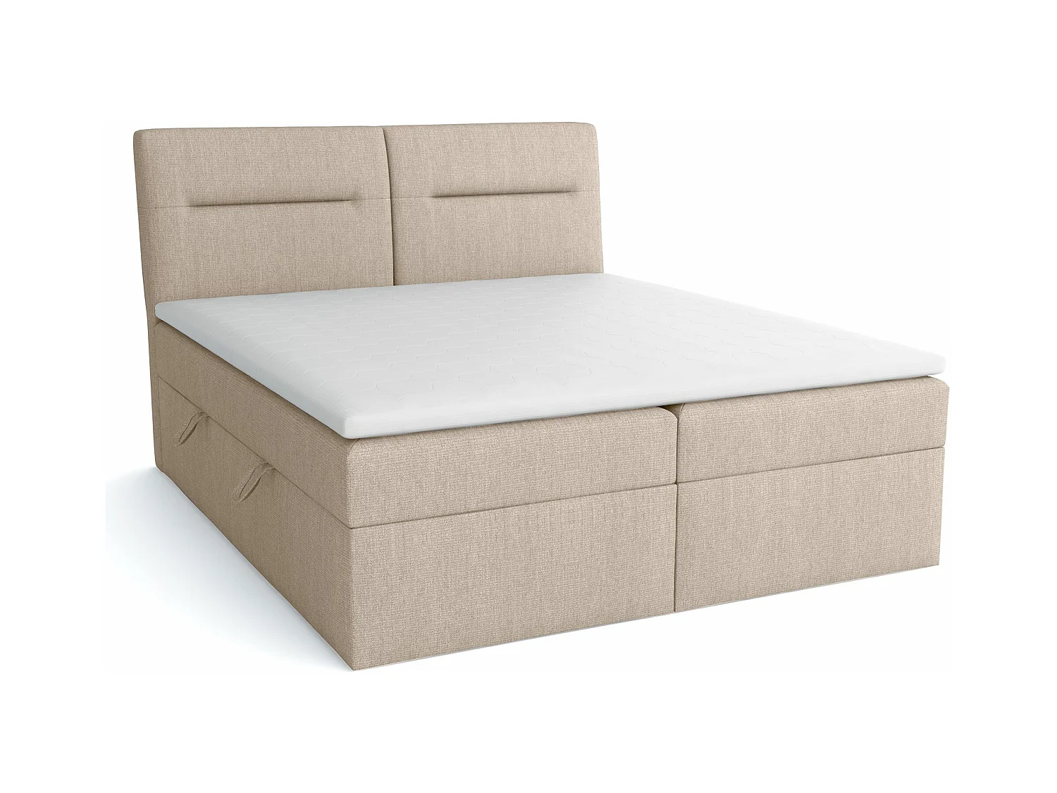 BOXSPRINGBETT mit Bettkästen und Topper Moderno 140x200 cm, Soro 21 (Elfenbein)