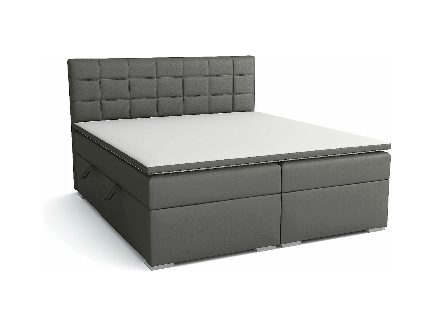 LIT BOXSPRING avec rangements pour la literie Torland, 200x200 cm, Soft 29 (Gris)