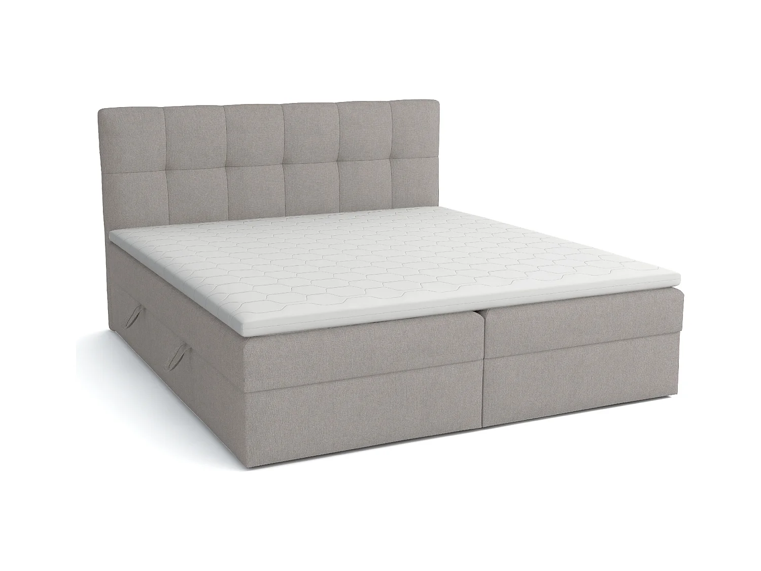 LIT BOX avec surmatelas Corino gris 160x200 cm