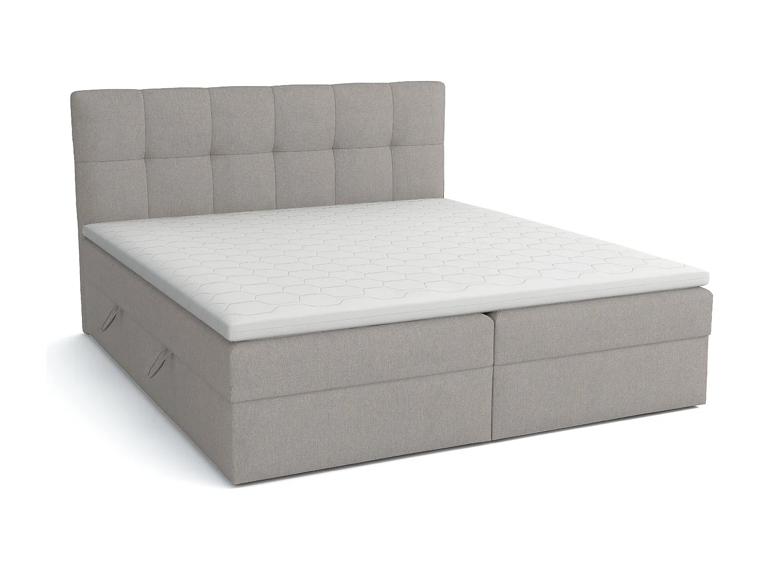 LIT BOX avec surmatelas Corino gris 160x200 cm