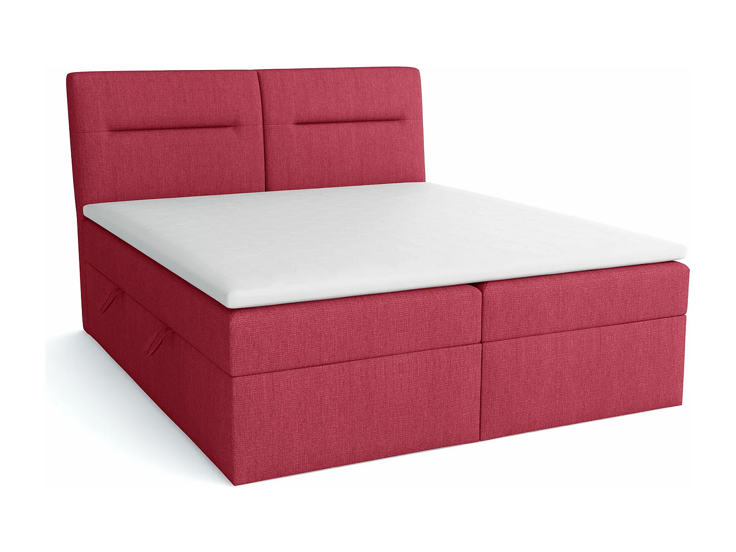 BOXSPRINGBETT mit Bettkästen und Topper Moderno 160x200 cm, Soro 60 (Rot)