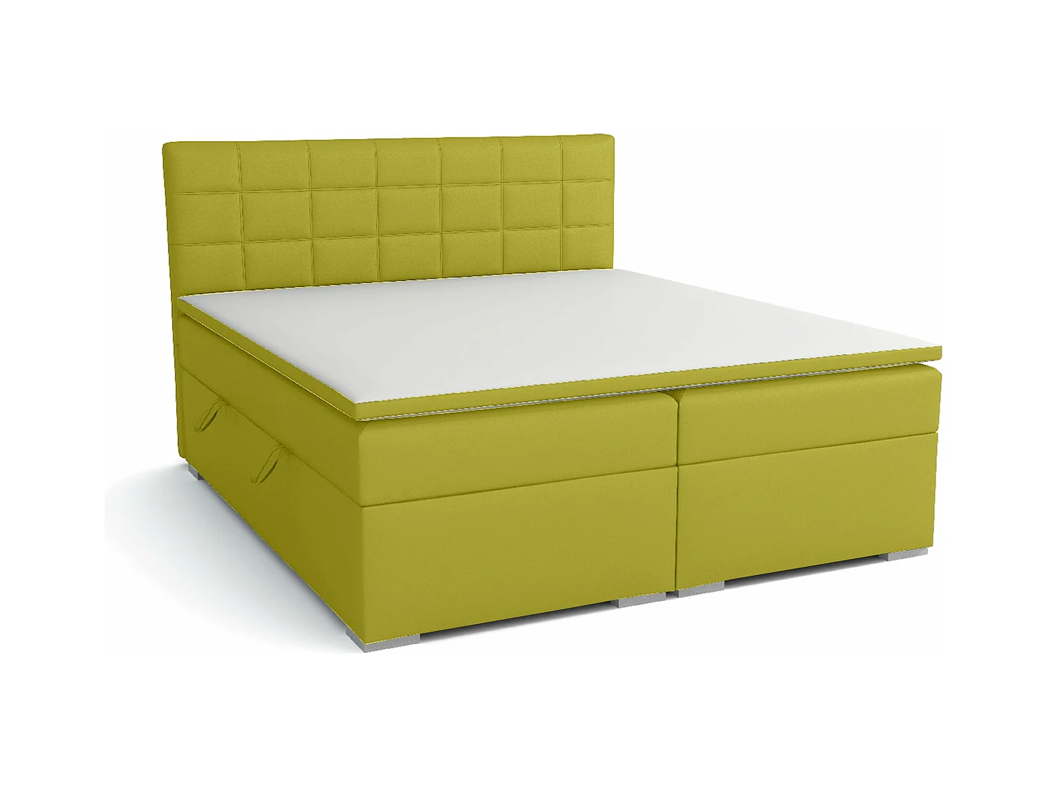 LIT BOXSPRING avec rangements pour la literie Torland, 160x200 cm, Lux 22 (Vert jaunâtre)