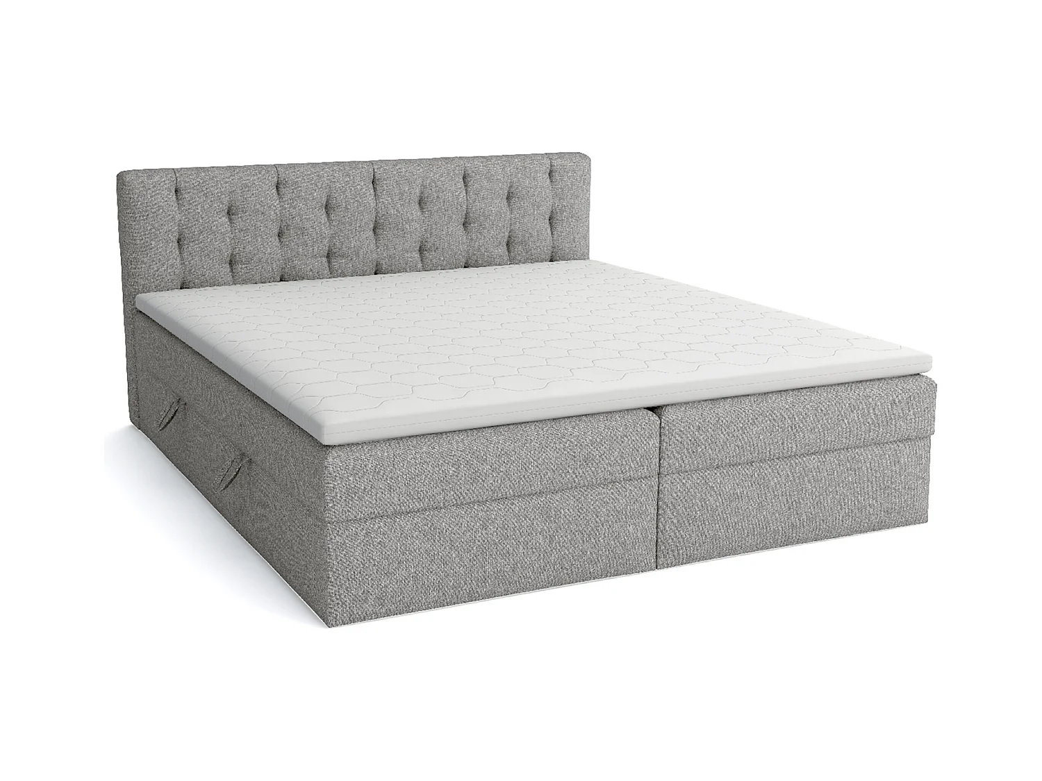 LIT BOXSPRING avec surmatelas Merano 160x200 cm, gris clair