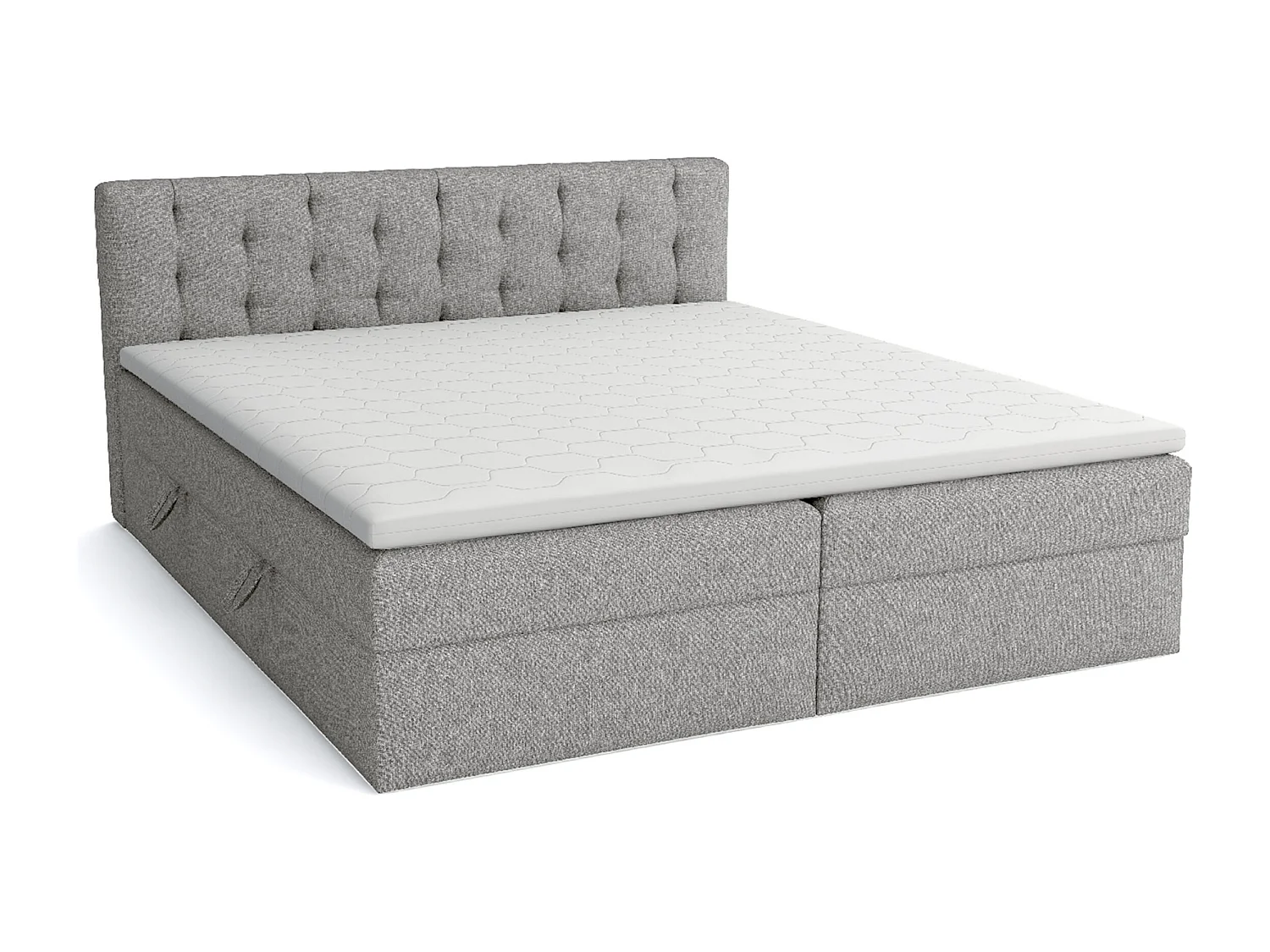 LIT BOXSPRING avec surmatelas Merano 160x200 cm, gris clair
