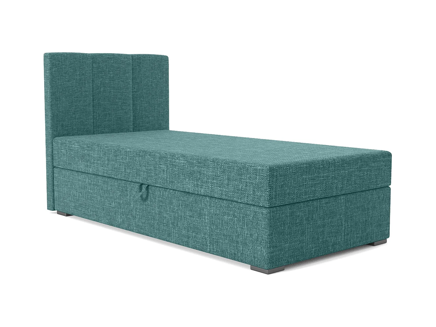 BOXSPRINGBETT mit Bettkasten Monaco Mini Basic Seite Links, 100x200 cm, Lux 30 (Blaugrün)