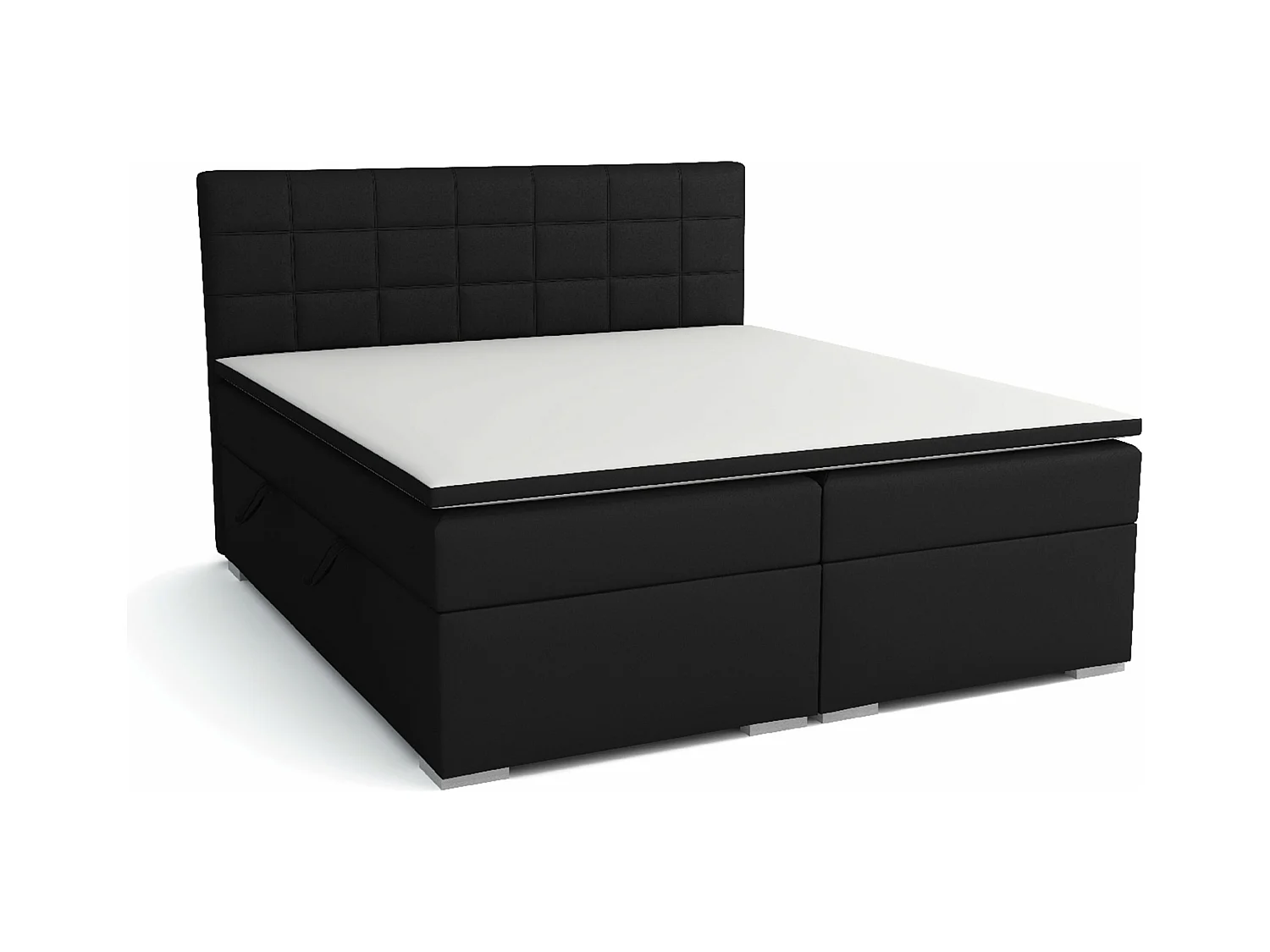 LIT BOXSPRING avec rangements pour la literie Torland, 140x200 cm, Jasmine 100 (Noir)