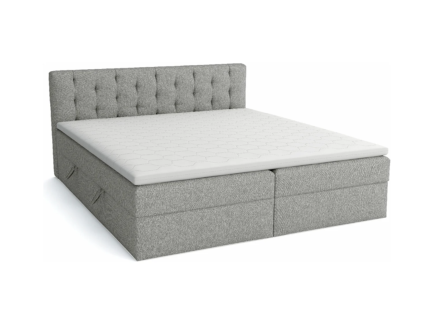 LIT BOXSPRING avec surmatelas Merano 140x200 cm, gris clair
