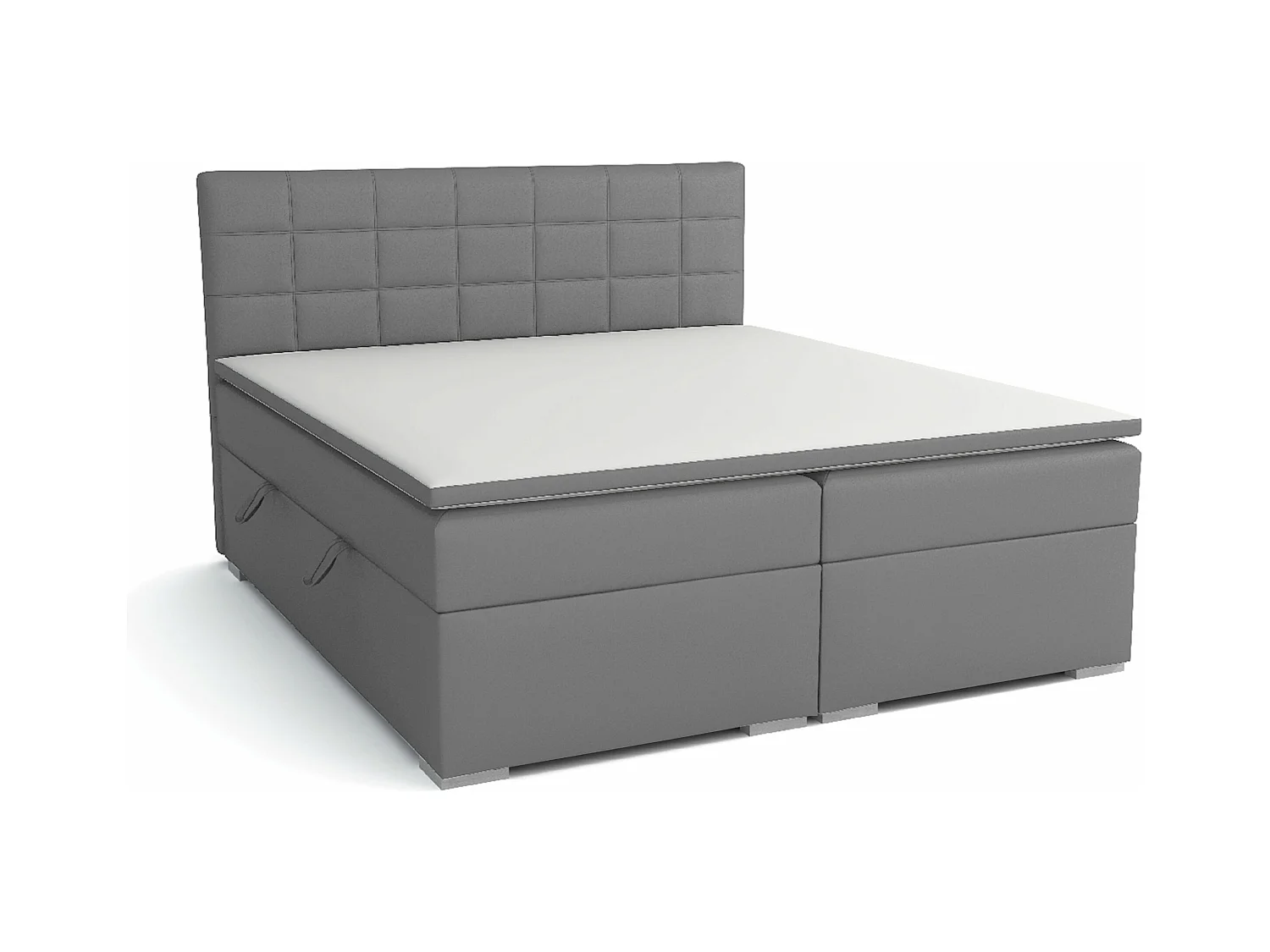 LIT BOXSPRING avec rangements pour la literie Torland, 180x200 cm, Jasmine 90 (Gris clair)