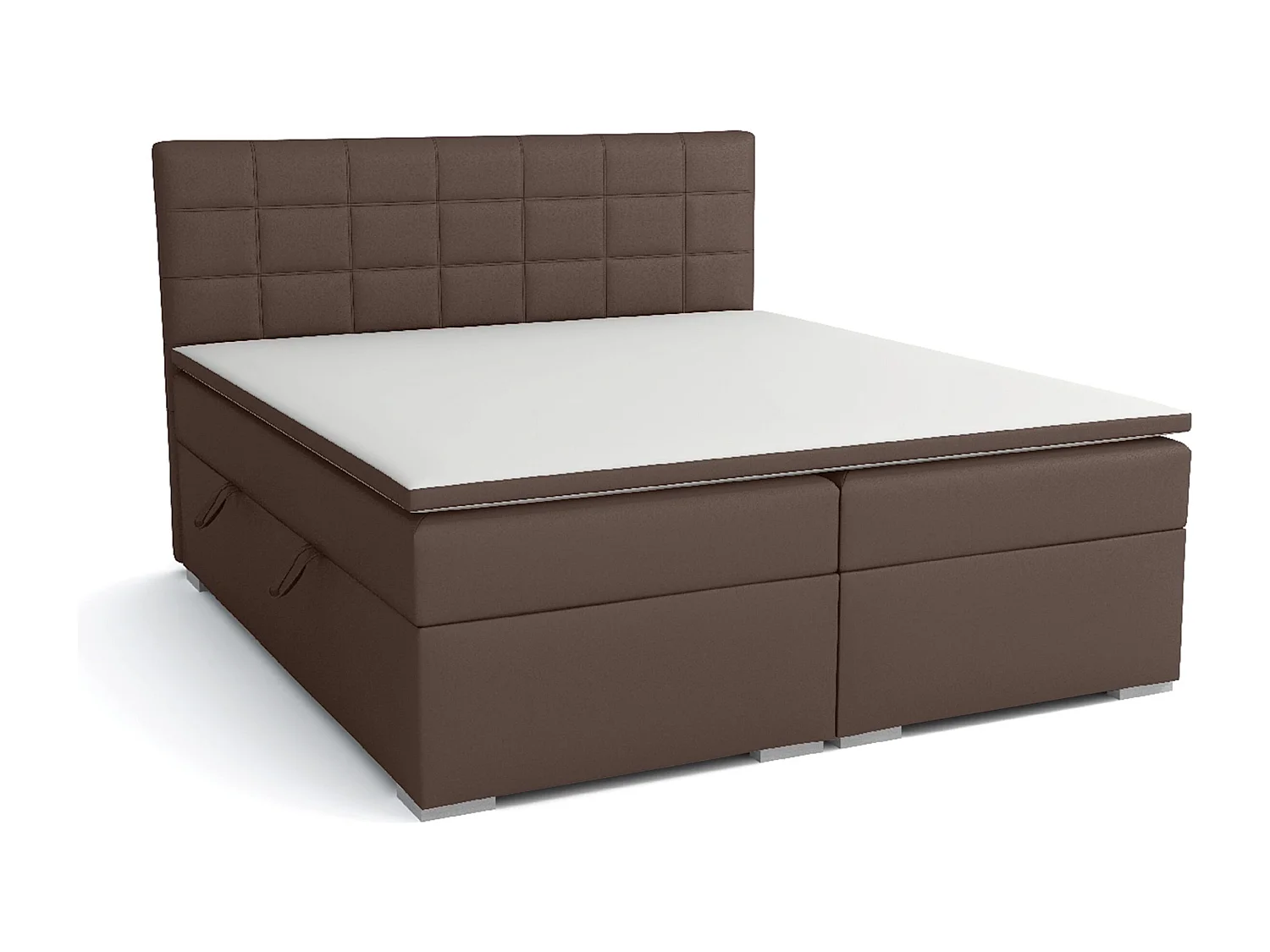 LIT BOXSPRING avec rangements pour la literie Torland, 200x200 cm, Jasmine 28 (Marron)