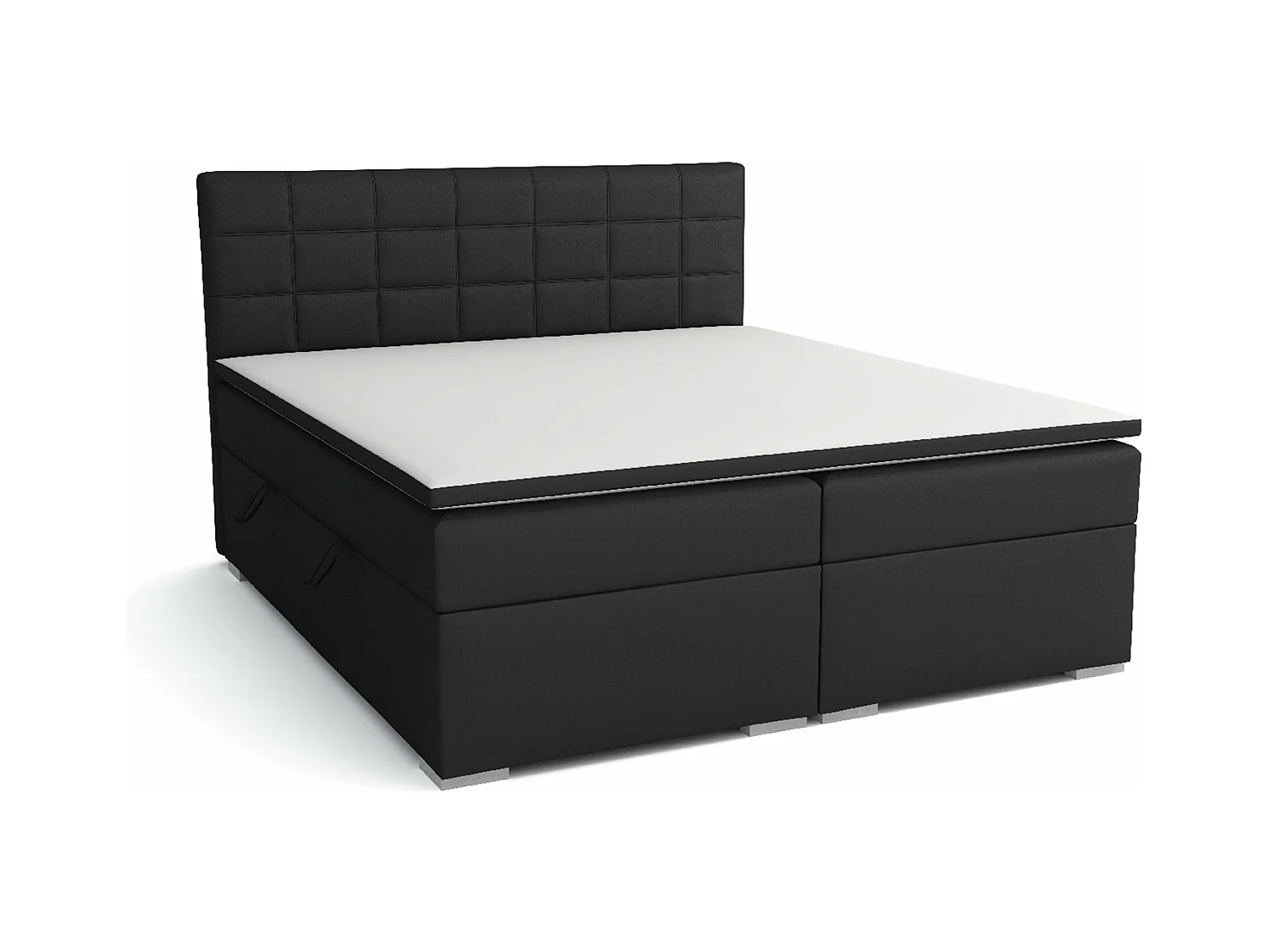 LIT BOXSPRING avec rangements pour la literie Torland, 160x200 cm, Lux 23 (Noir)